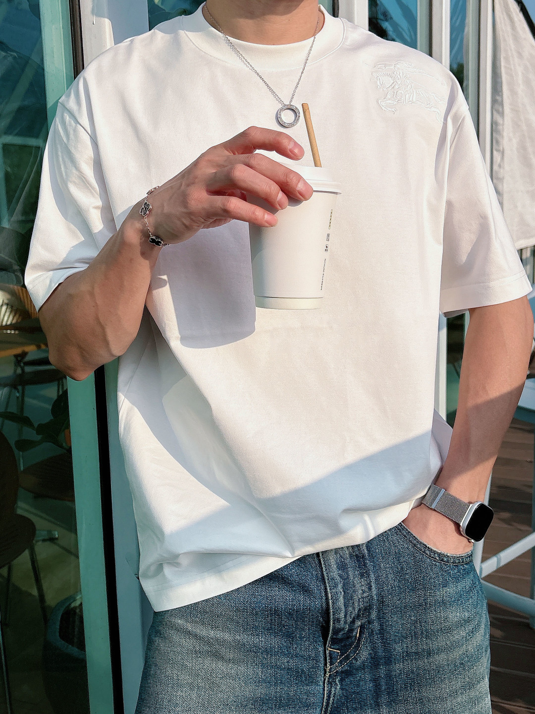 巴宝莉#BUR 2026春夏新款首发专柜最新款短袖圆领T恤 高端订制 设计前卫时尚！品牌logo重工艺设