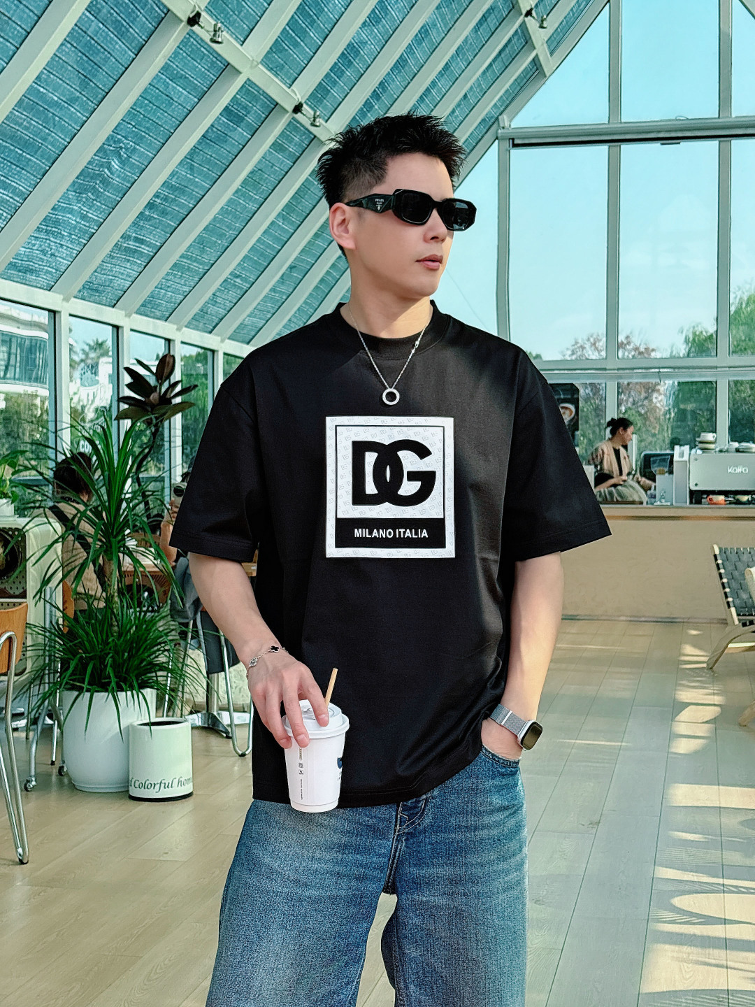 DG 2026春夏新款首发专柜最新款短袖圆领T恤 高端订制 设计前卫时尚！品牌logo重工艺设计 高端定