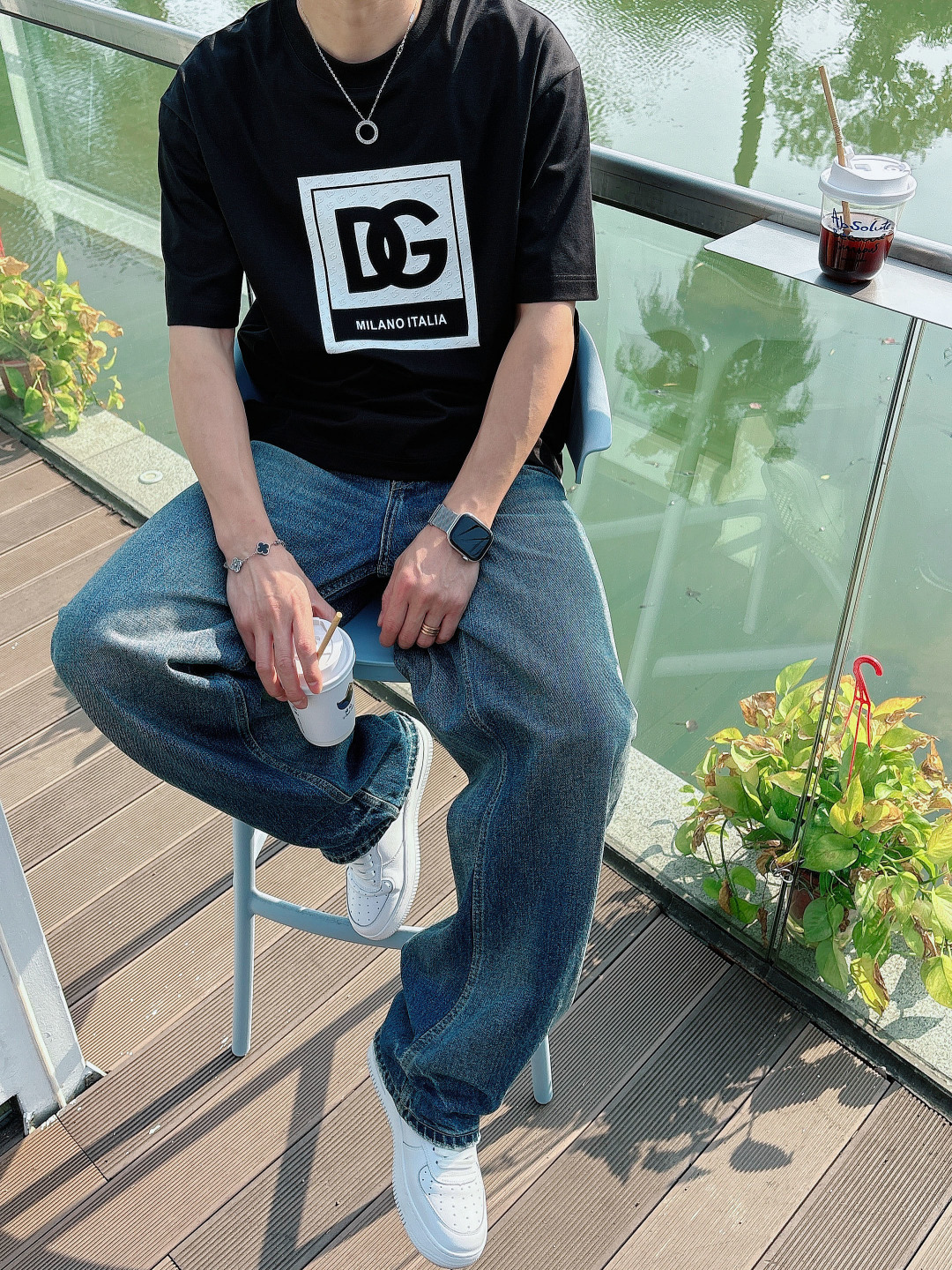 DG 2026春夏新款首发专柜最新款短袖圆领T恤 高端订制 设计前卫时尚！品牌logo重工艺设计 高端定