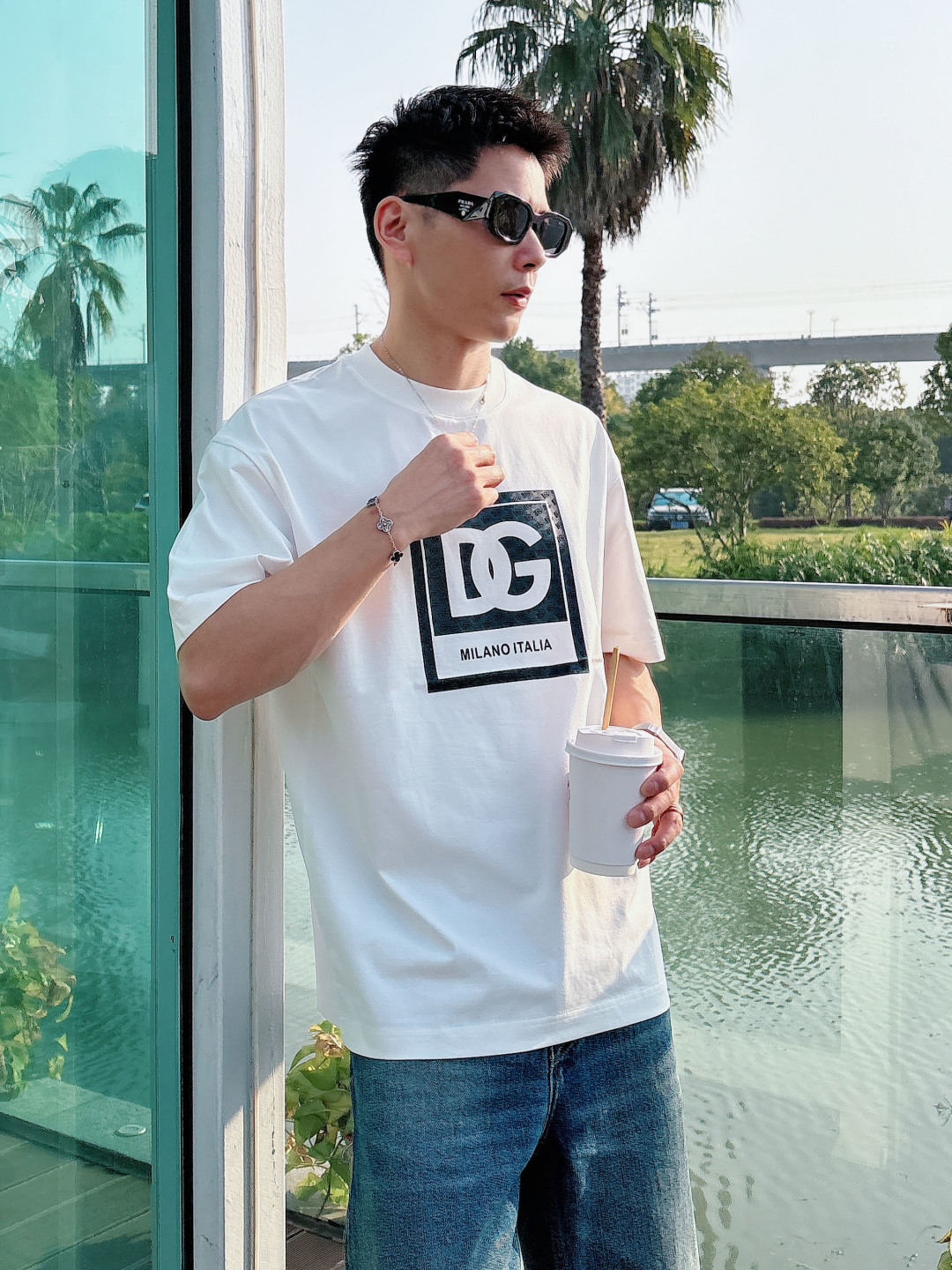 DG 2026春夏新款首发专柜最新款短袖圆领T恤 高端订制 设计前卫时尚！品牌logo重工艺设计 高端定