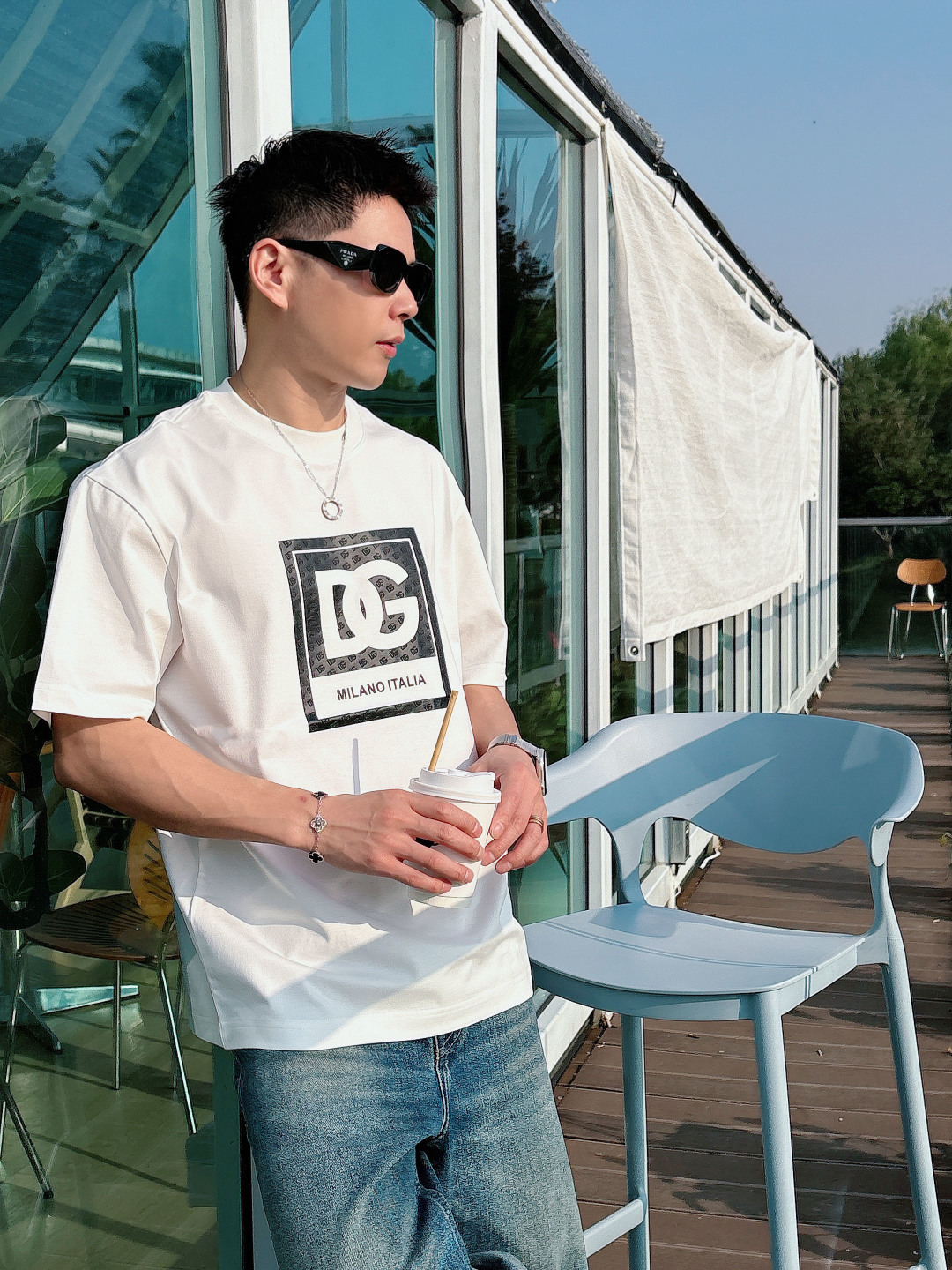 DG 2026春夏新款首发专柜最新款短袖圆领T恤 高端订制 设计前卫时尚！品牌logo重工艺设计 高端定