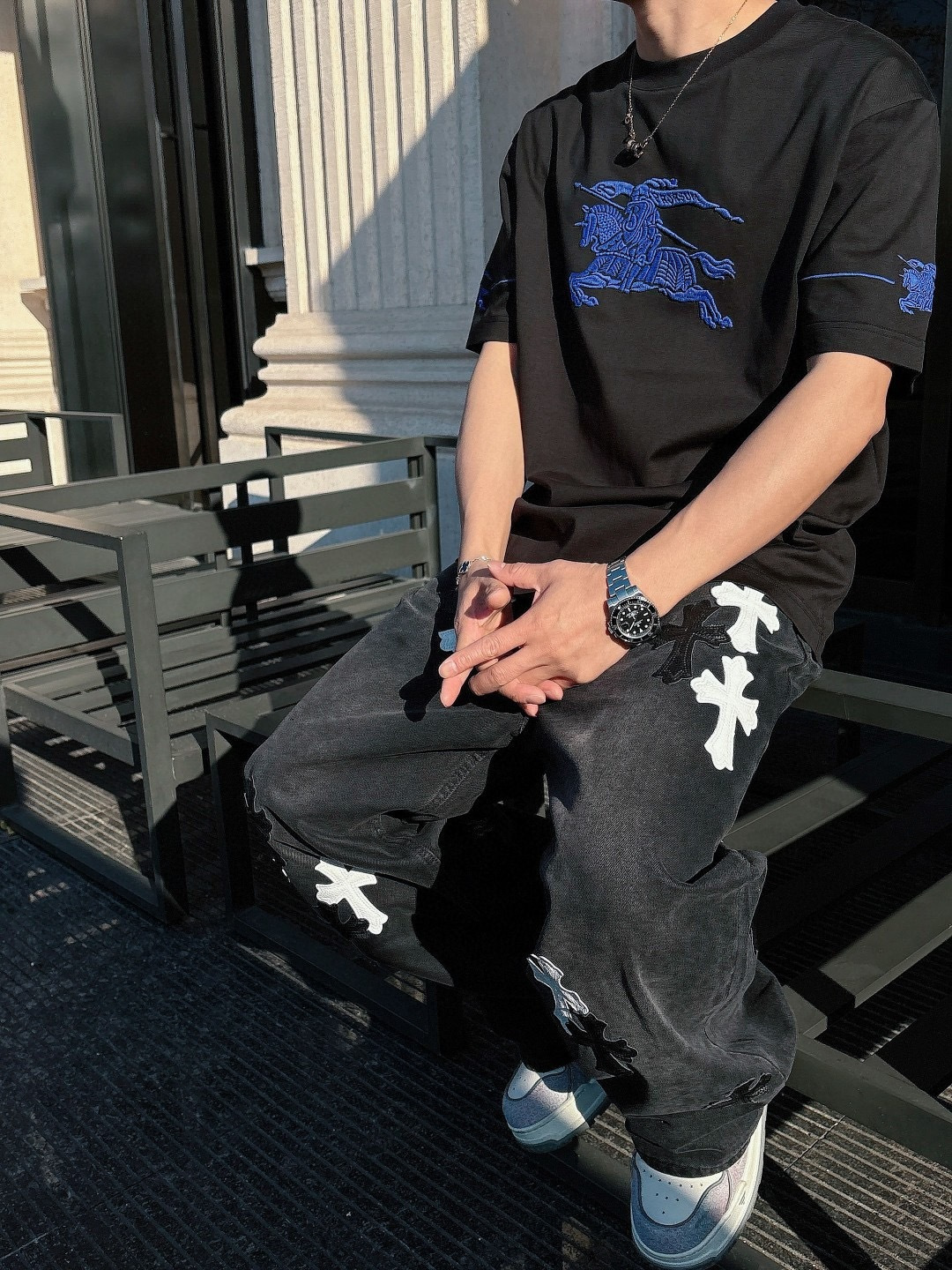 巴宝莉#Bur 2026春夏新款首发专柜最新款短袖圆领T恤 高端订制 设计前卫时尚！品牌logo重工艺设