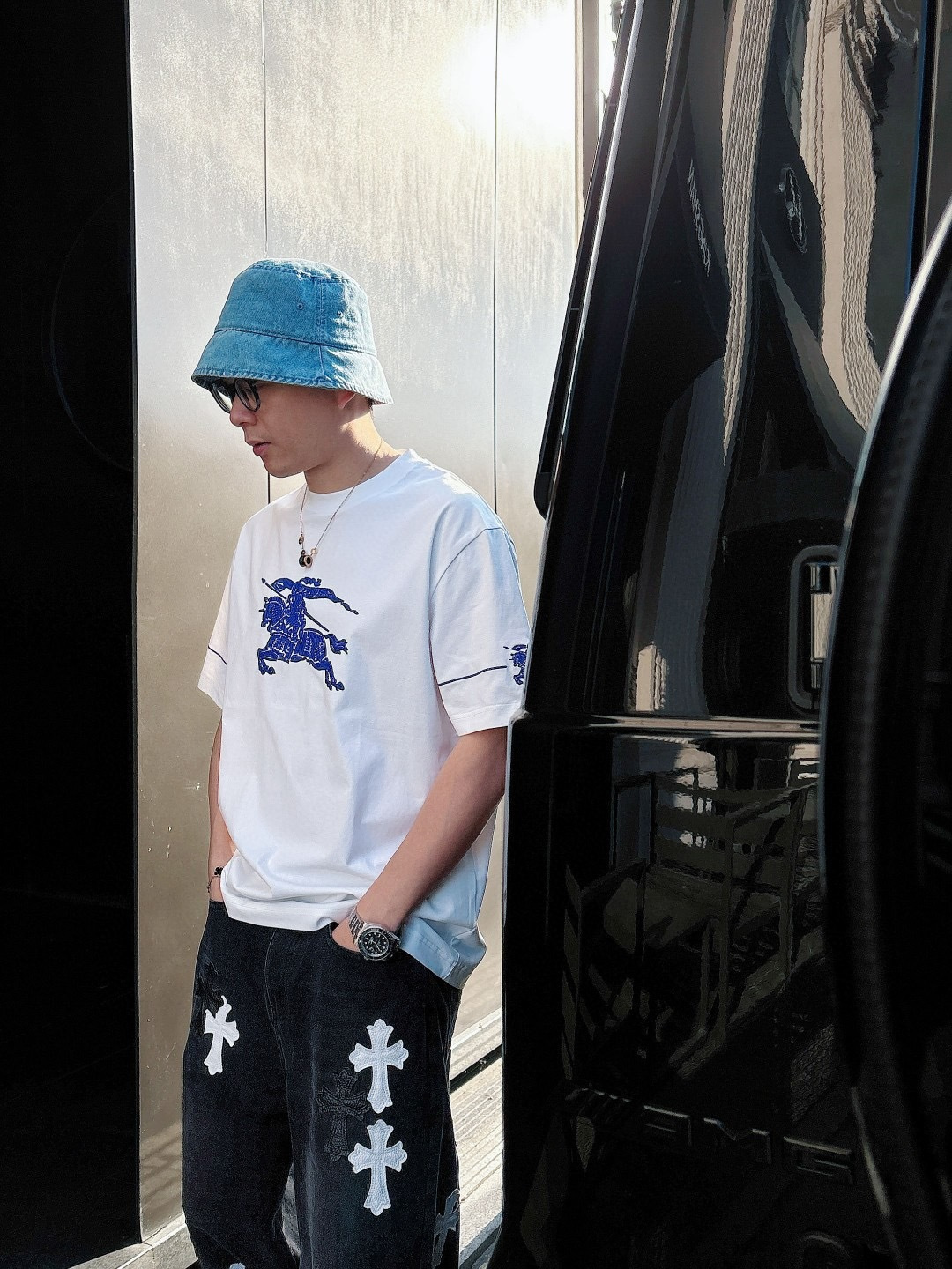 巴宝莉#Bur 2026春夏新款首发专柜最新款短袖圆领T恤 高端订制 设计前卫时尚！品牌logo重工艺设