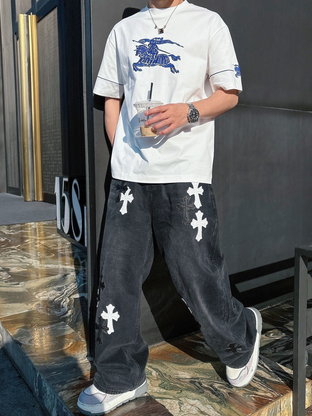 巴宝莉#Bur 2026春夏新款首发专柜最新款短袖圆领T恤 高端订制 设计前卫时尚！品牌logo重工艺设