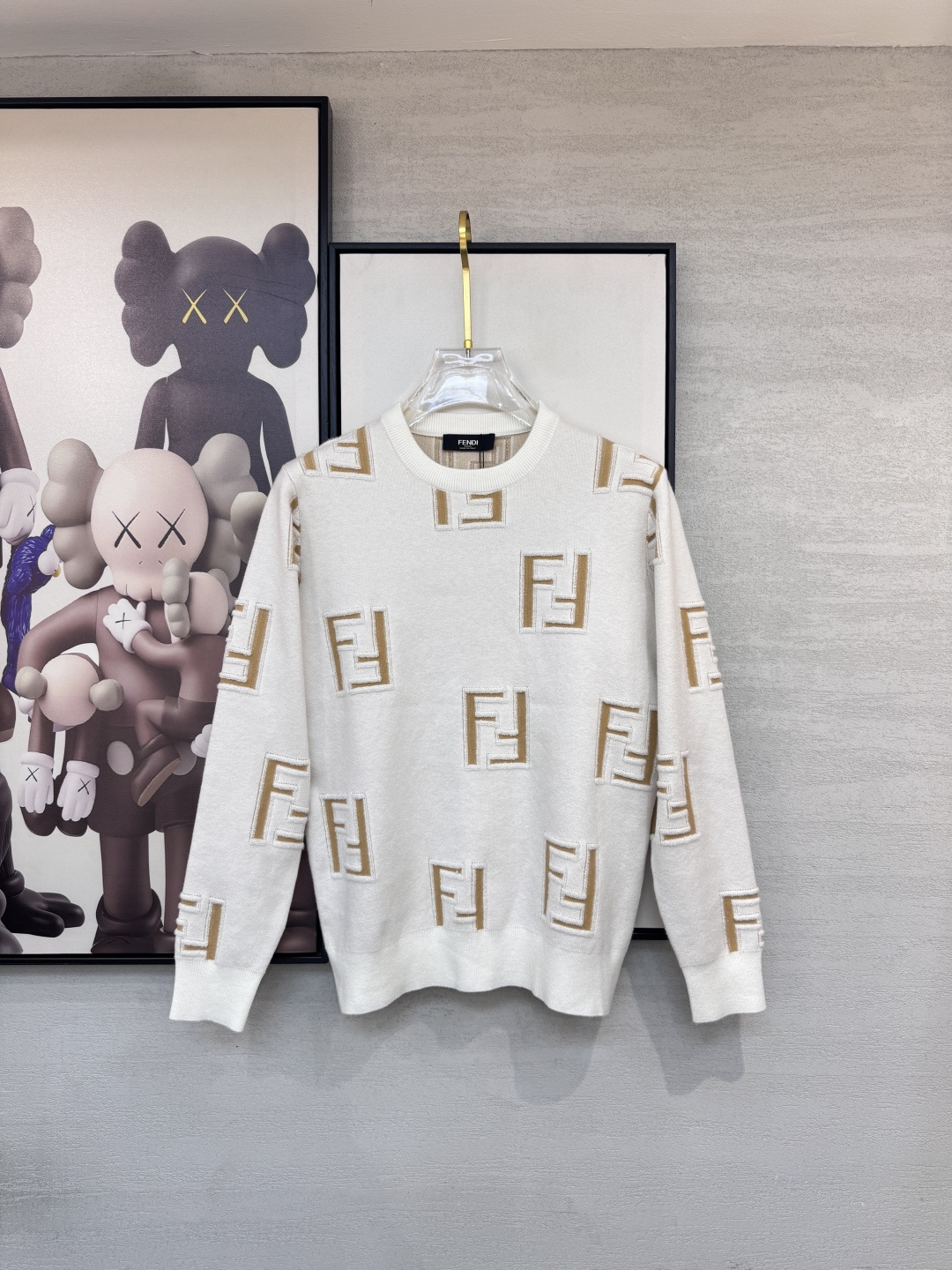 Fendi White Monogram Crewneck Sweater