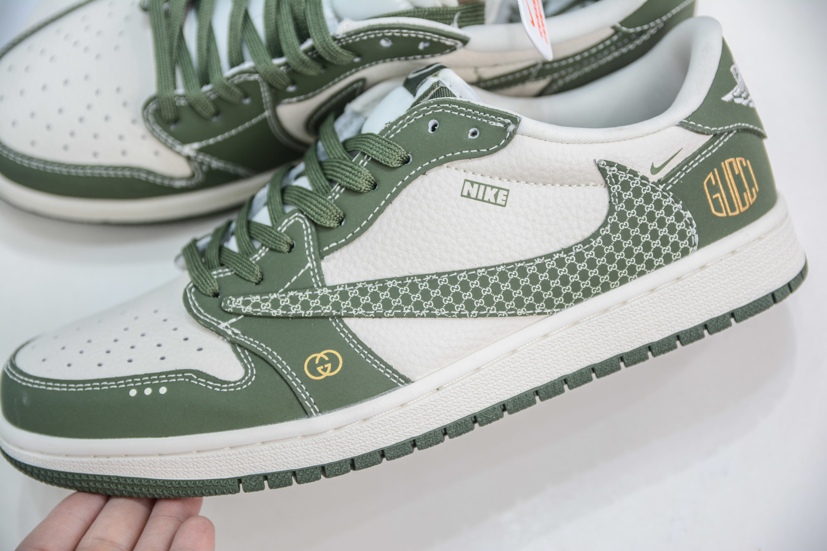 270  TS x Air Jordan x GUCCI AJ1 Low 倒钩低帮古驰联名-复古绿 LD2025-002