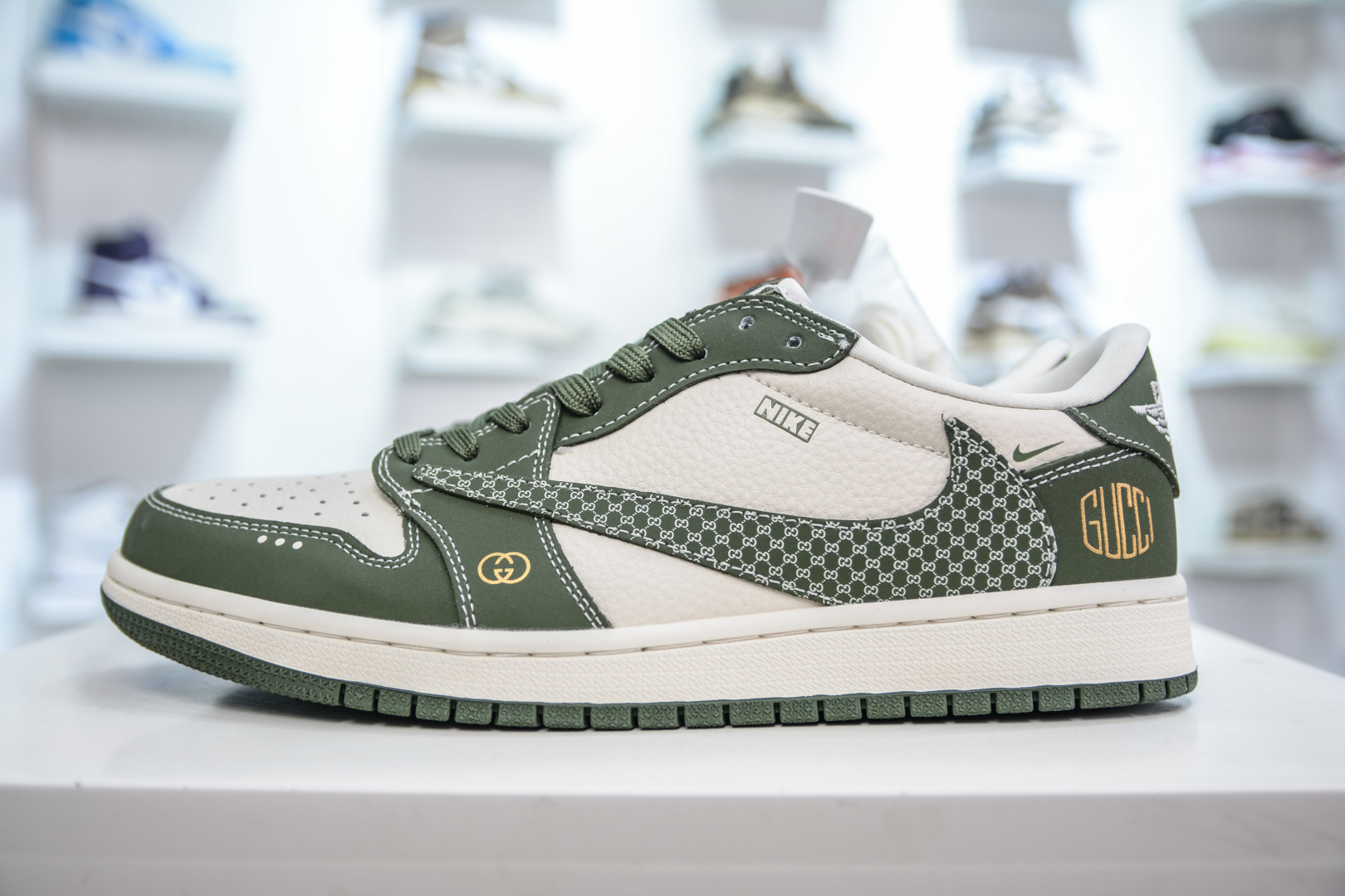 270  TS x Air Jordan x GUCCI AJ1 Low 倒钩低帮古驰联名-复古绿 LD2025-002