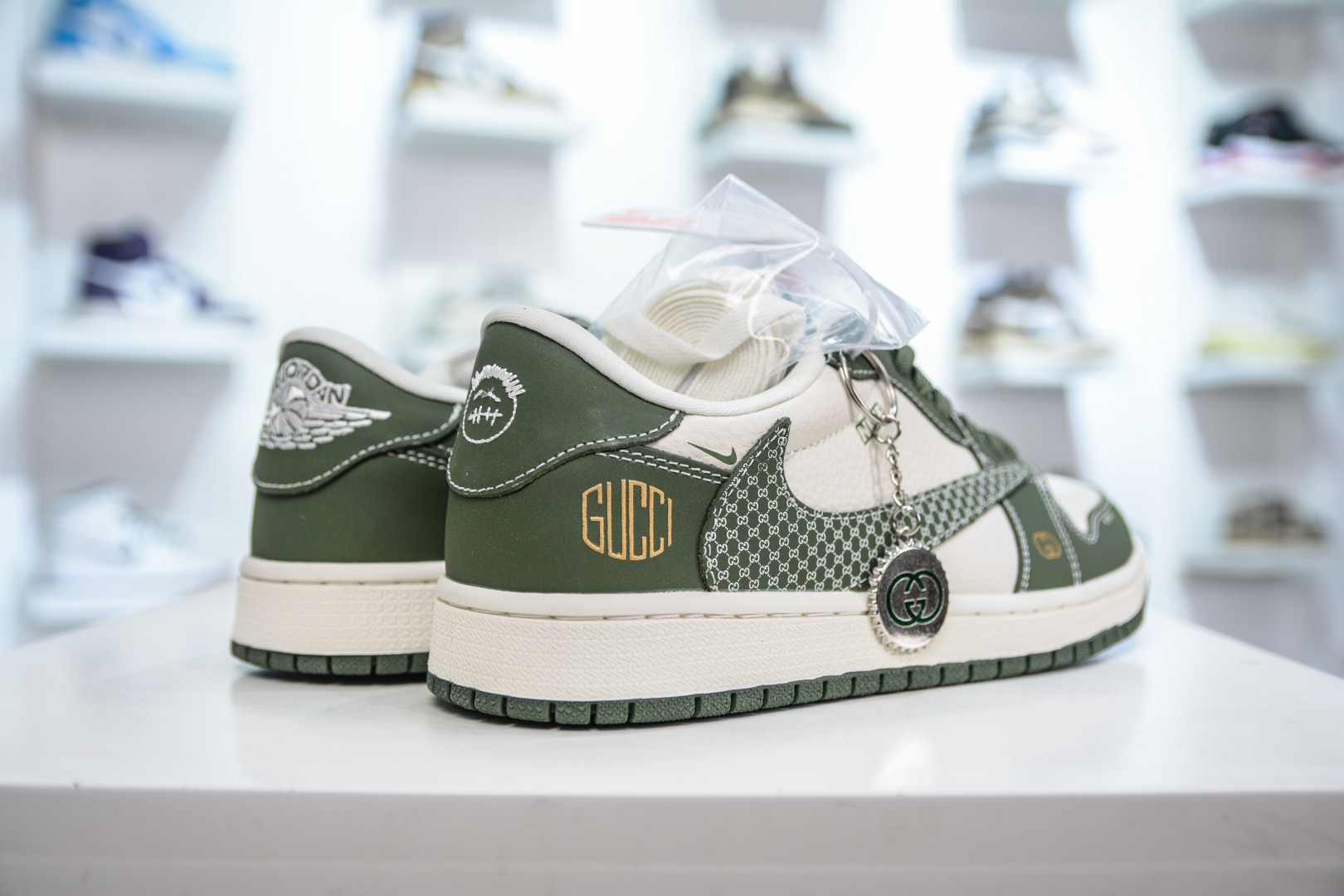 270  TS x Air Jordan x GUCCI AJ1 Low 倒钩低帮古驰联名-复古绿 LD2025-002