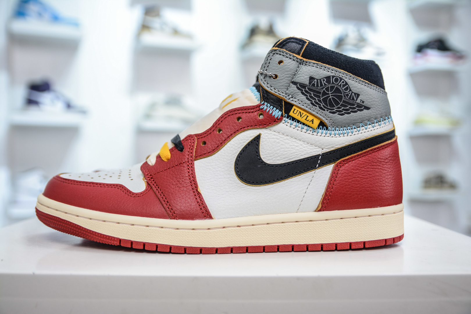 450  FK纯原 Union x Air Jordan AJ1 Retro High NRG 联名四色拼接灰白红  HV8563-600