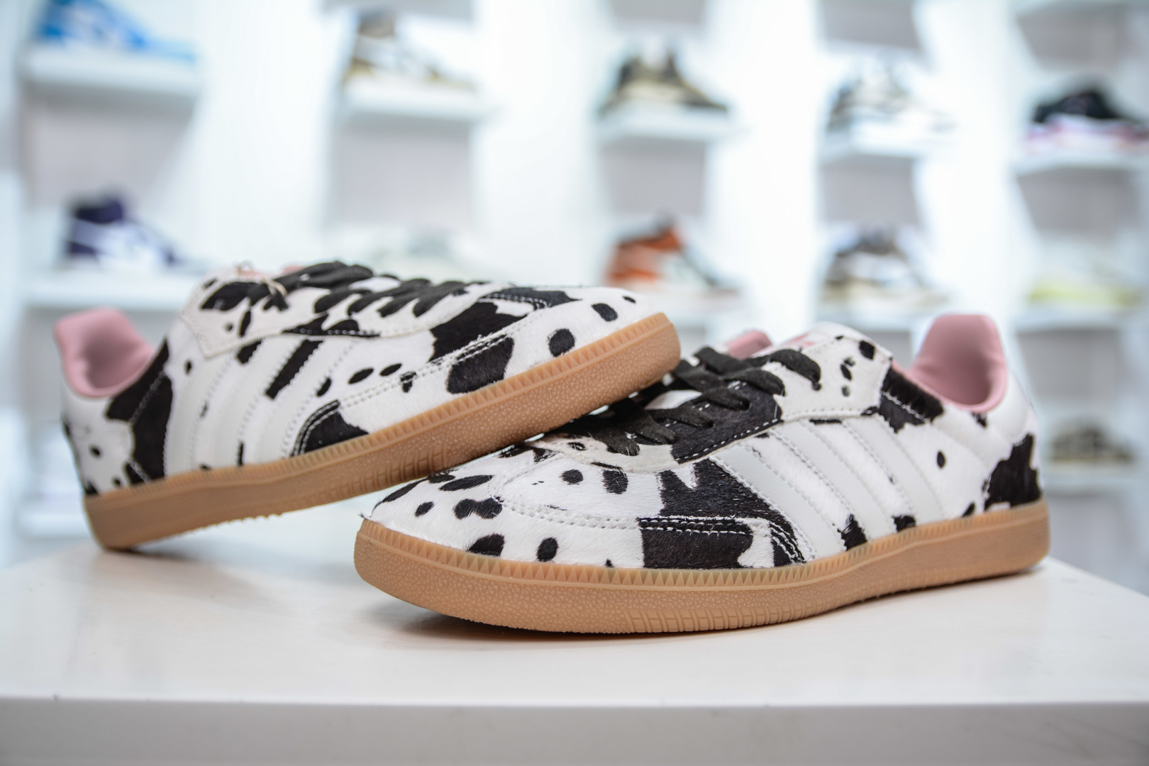 180 优势主推好价 adidas original Samba Cow Print 灰白棕  JR1256