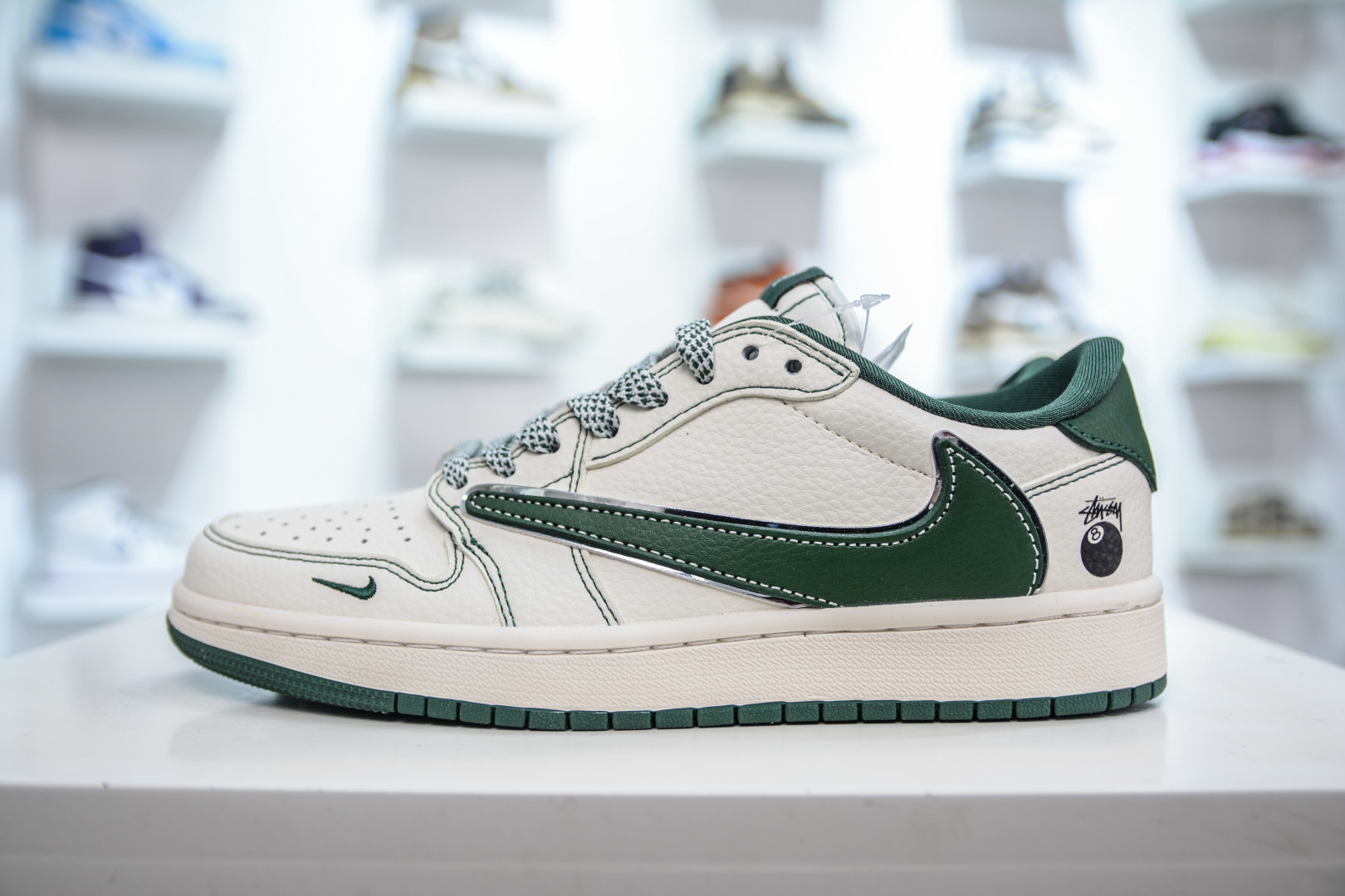 270  TS x Air Jordan 1 Retro Low x Stussy  斯图西联名-白绿 ZH2598-243