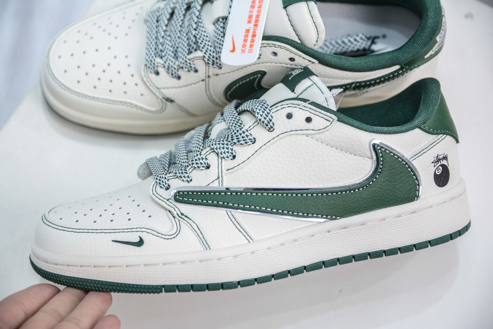 270  TS x Air Jordan 1 Retro Low x Stussy  斯图西联名-白绿 ZH2598-243
