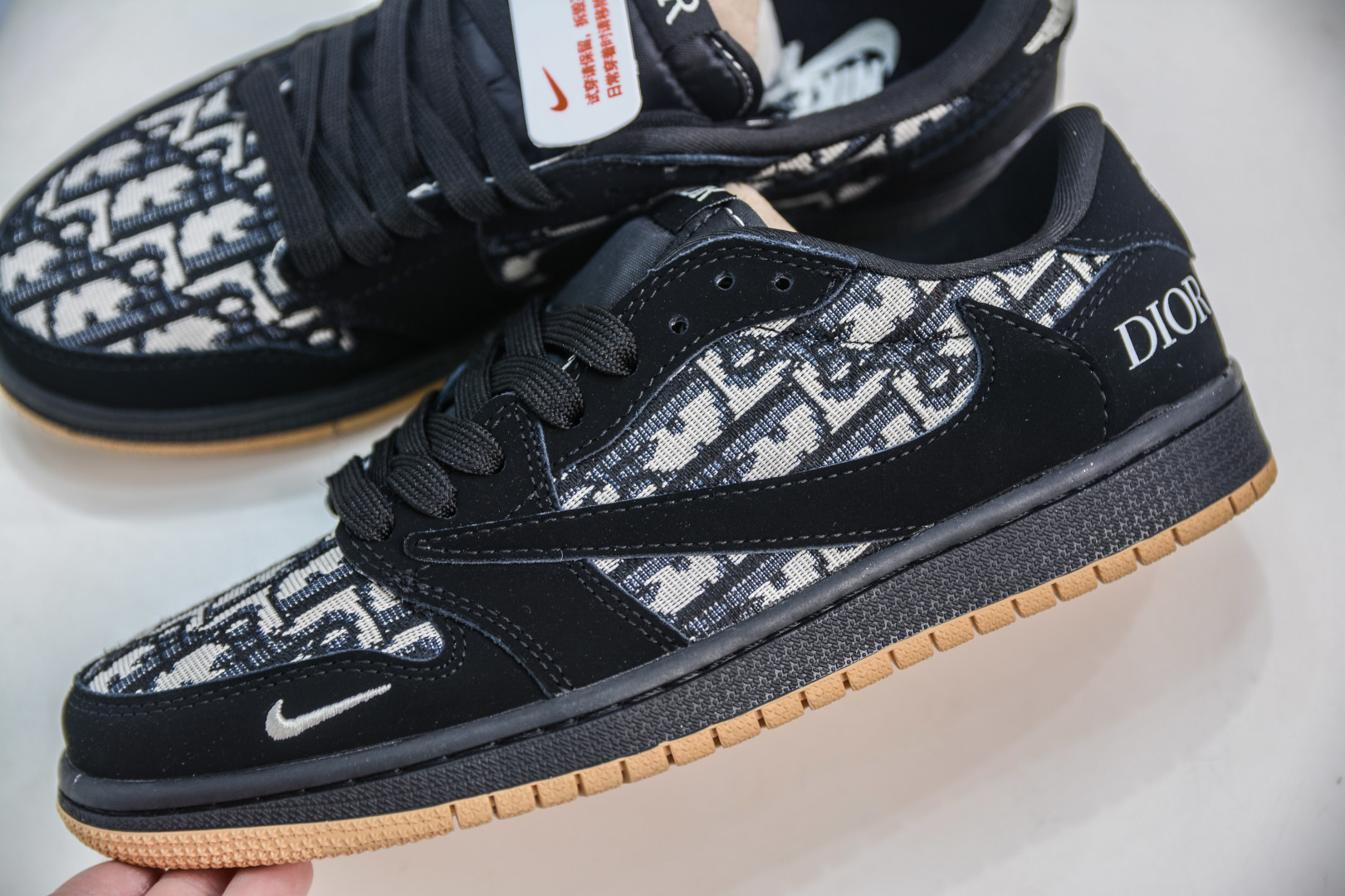 270 TS x Air Jordan AJ1 Low x DIOR 迪奥联名-黑针织生胶 倒钩低帮 XS2024-069