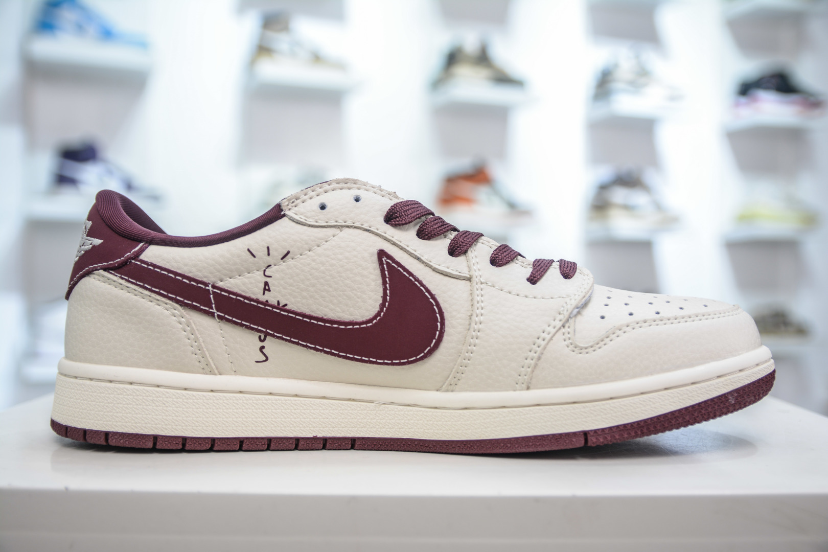 270 TS x Air Jordan x Chrome Hearts AJ1 Low 倒钩低帮联名克罗心-白酒红 LD2025-016
