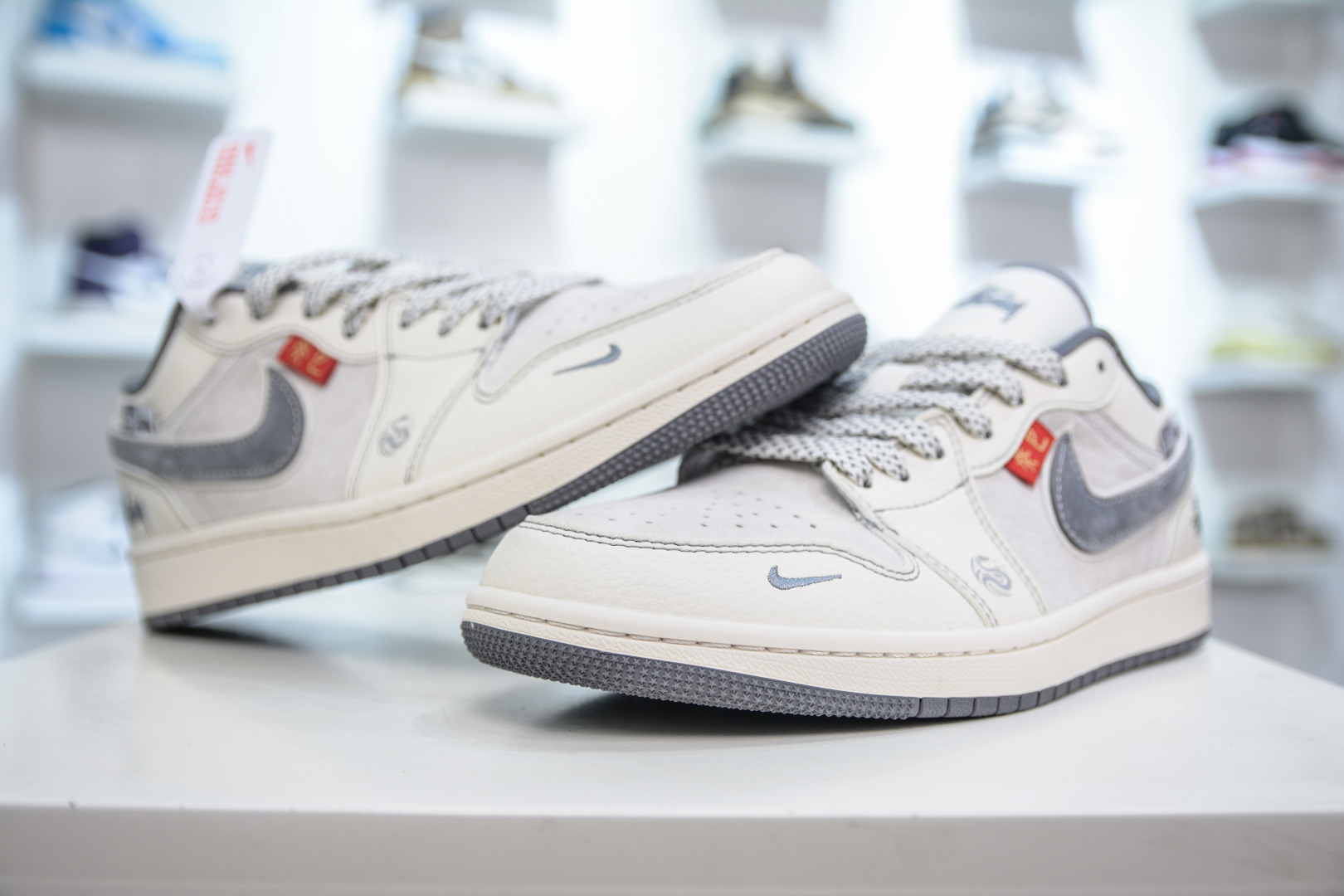 270 Air Jordan 1 Retro Low x The North Face x Stussy 蛇年限定北面斯图西联名-米白灰 YX5066-315