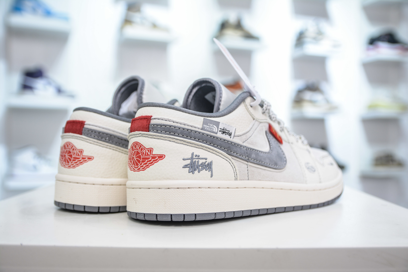 270 Air Jordan 1 Retro Low x The North Face x Stussy 蛇年限定北面斯图西联名-米白灰 YX5066-315