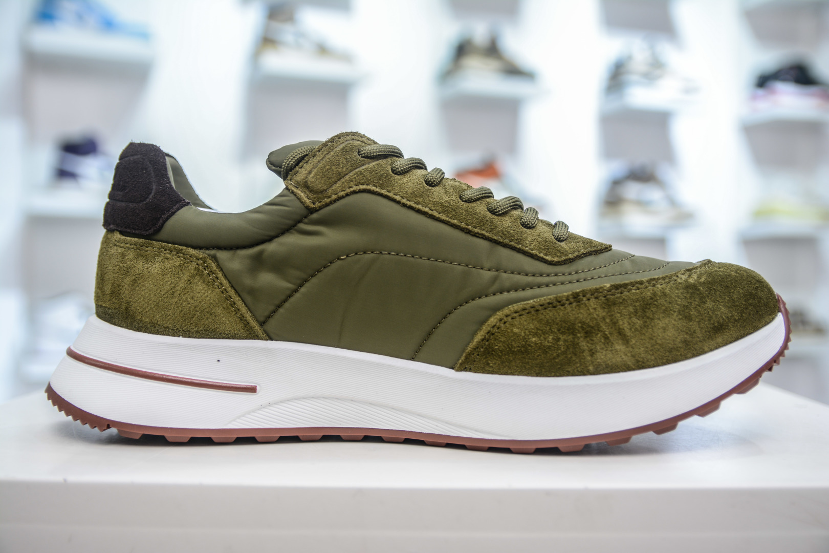 Loro Piana Men's Olive Green Leather Sneakers - Casual Comfort & Style 3 cmp i1746735050831 5702 0 2