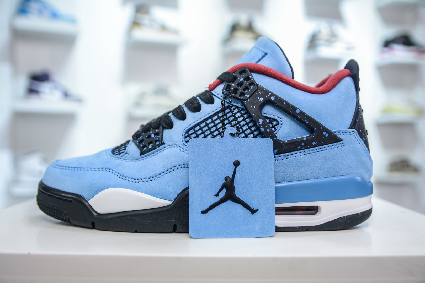 Travis Scott x Air Jordan 4 Retro 'TS' Ice Blue Premium Quality Sneakers