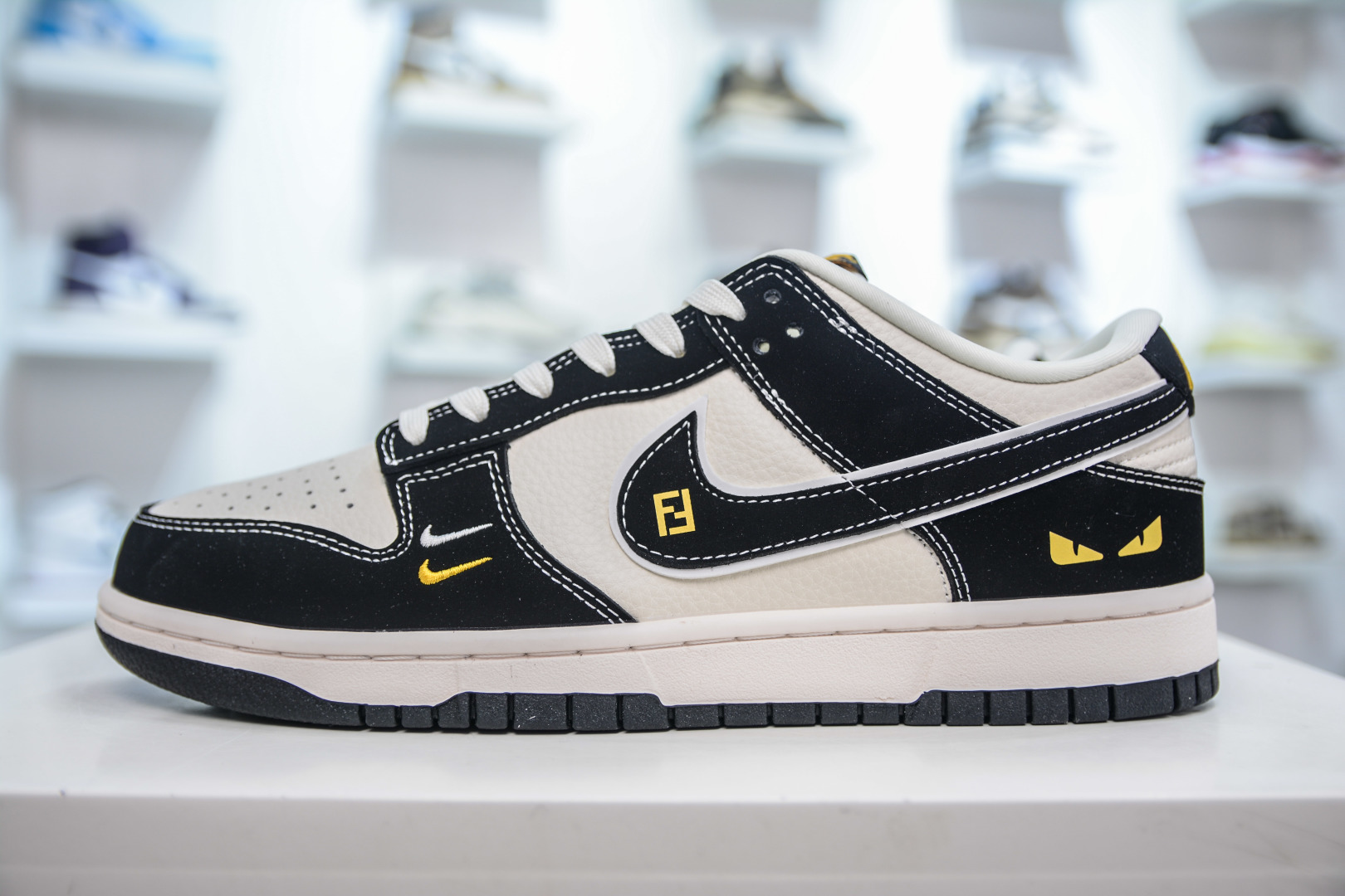 Nike SB Dunk Low x Fendi Black White Sneakers Limited Edition