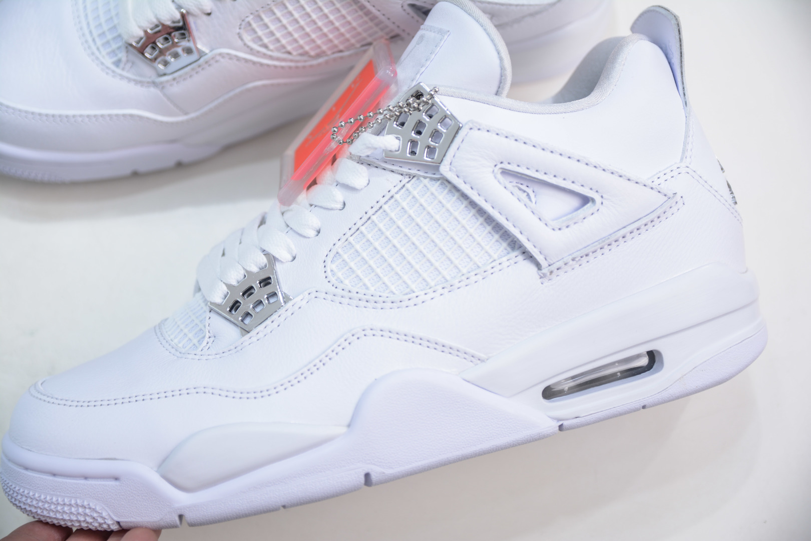 450 OG纯原 Air Jordan AJ4 Retro 纯白/白银扣 308497-100