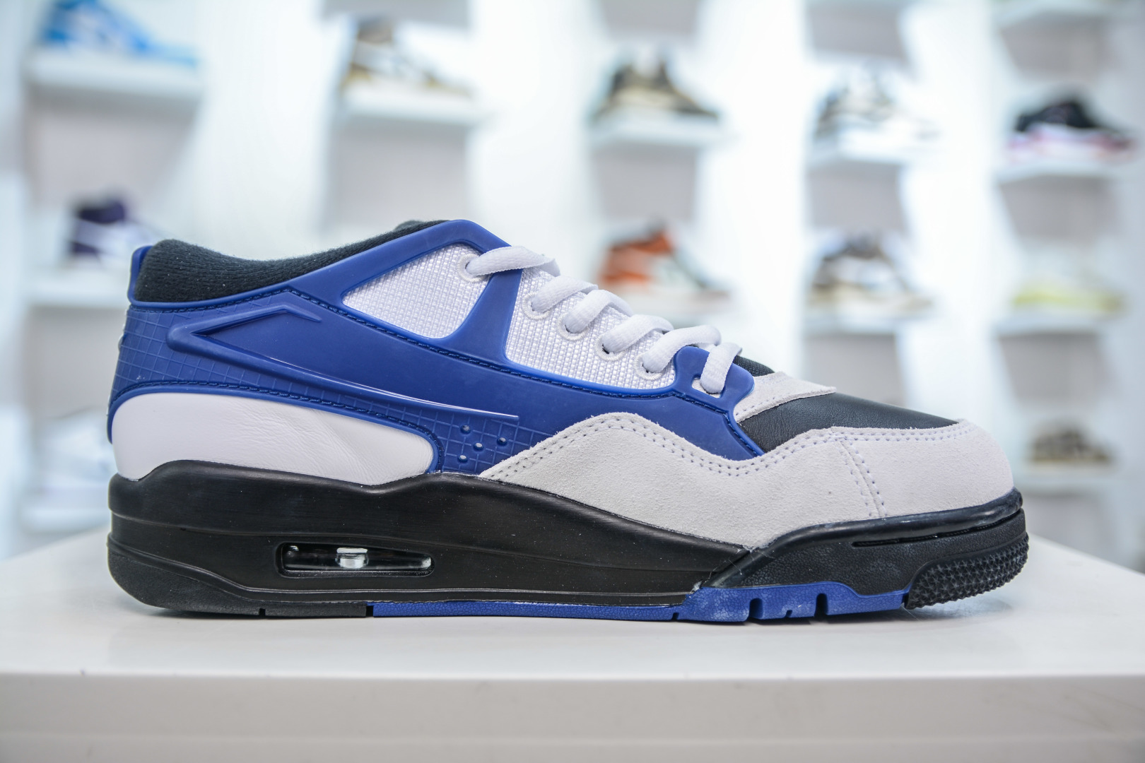 240 F版 Air Jordan AJ4 RM 重制版低帮复古篮球鞋 黑蓝 FQ7939-140