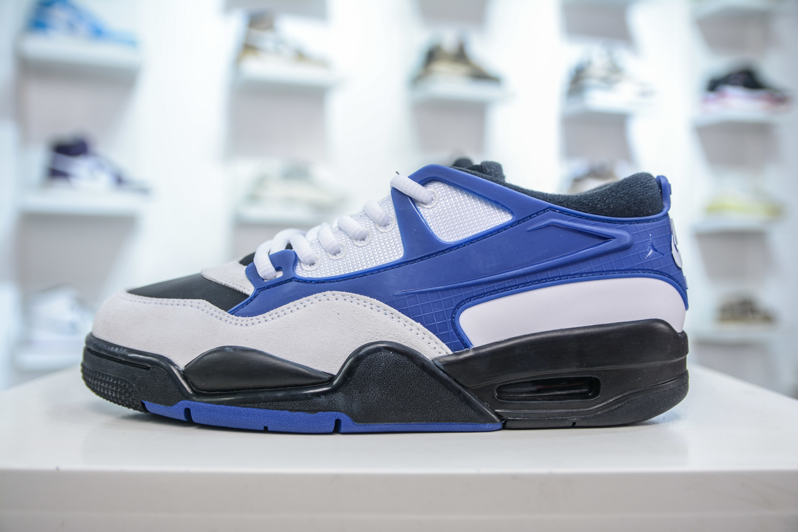 240 F版 Air Jordan AJ4 RM 重制版低帮复古篮球鞋 黑蓝 FQ7939-140
