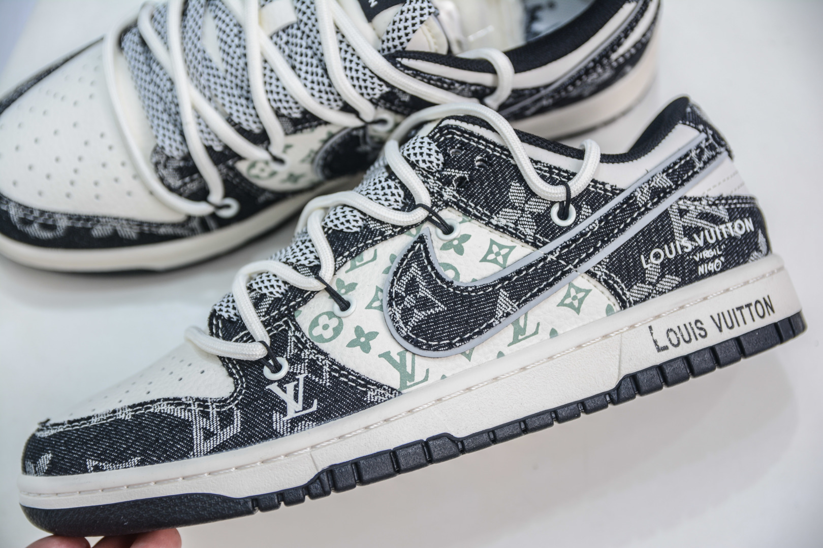 300 Nike SB Dunk Low x Louis Vuitton LV联名-黑白牛仔绑带 YX5066-320