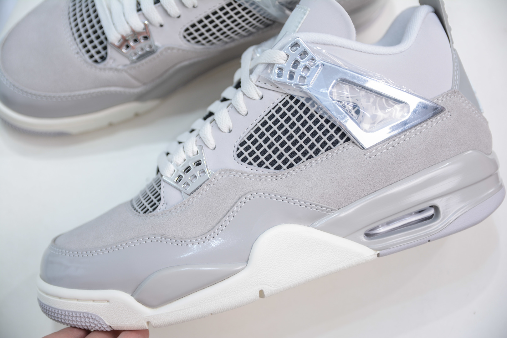 450 OG纯原 Air Jordan 4 ”Light Iron Ore” ”Frozen Moments” 电镀银 AQ9129-001