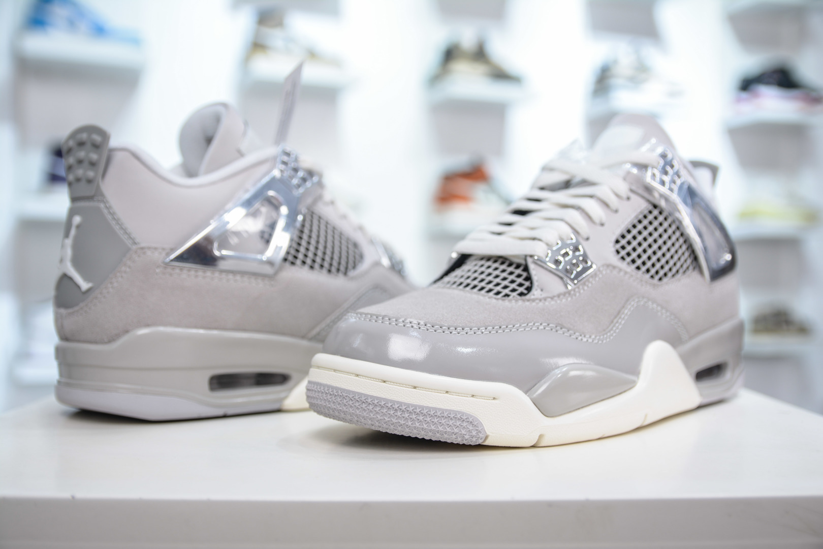 450 OG纯原 Air Jordan 4 ”Light Iron Ore” ”Frozen Moments” 电镀银 AQ9129-001