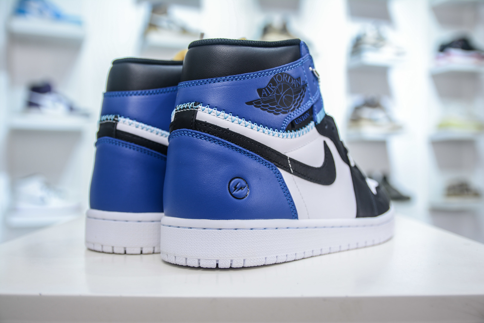 280 F版Fragment Design x Union x Air Jordan AJ1 Retro High NRG 三方联名四色拼接闪电黑白蓝 DZ5485-041