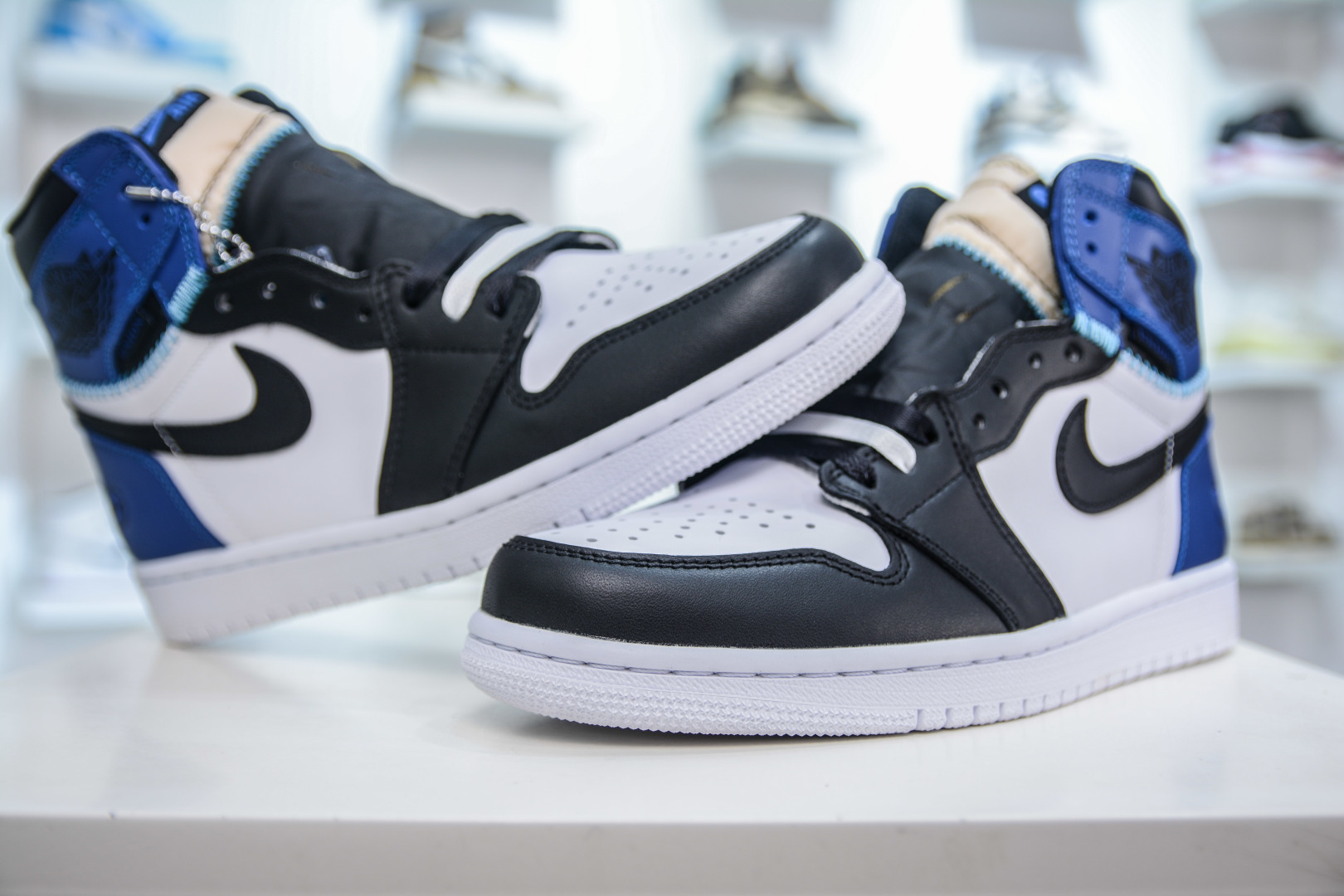 280 F版Fragment Design x Union x Air Jordan AJ1 Retro High NRG 三方联名四色拼接闪电黑白蓝 DZ5485-041