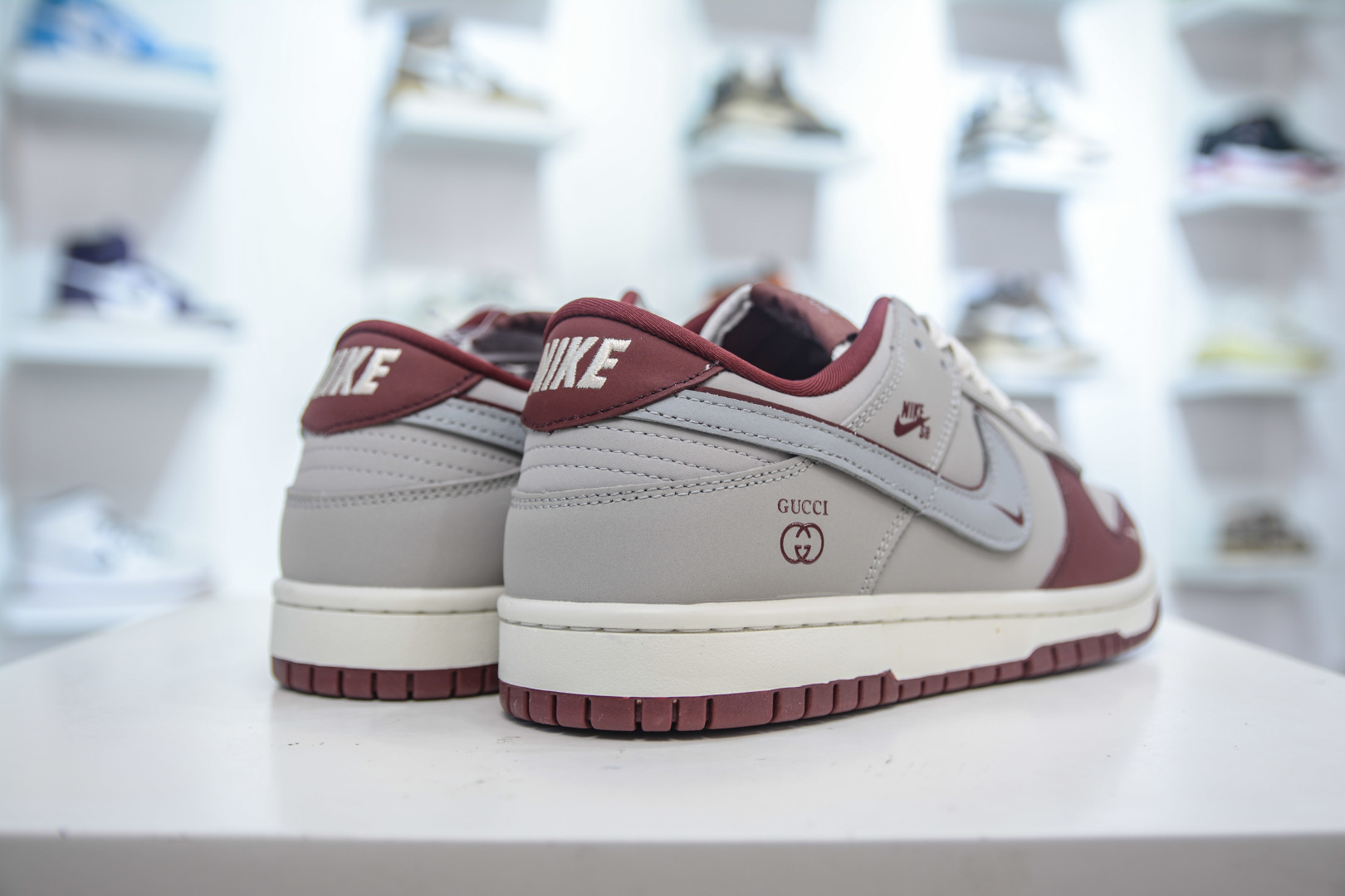 Nike SB Dunk Low x Gucci Collab - Grey Maroon Designer Sneakers 6 cmp i1752507185934 435 0 5