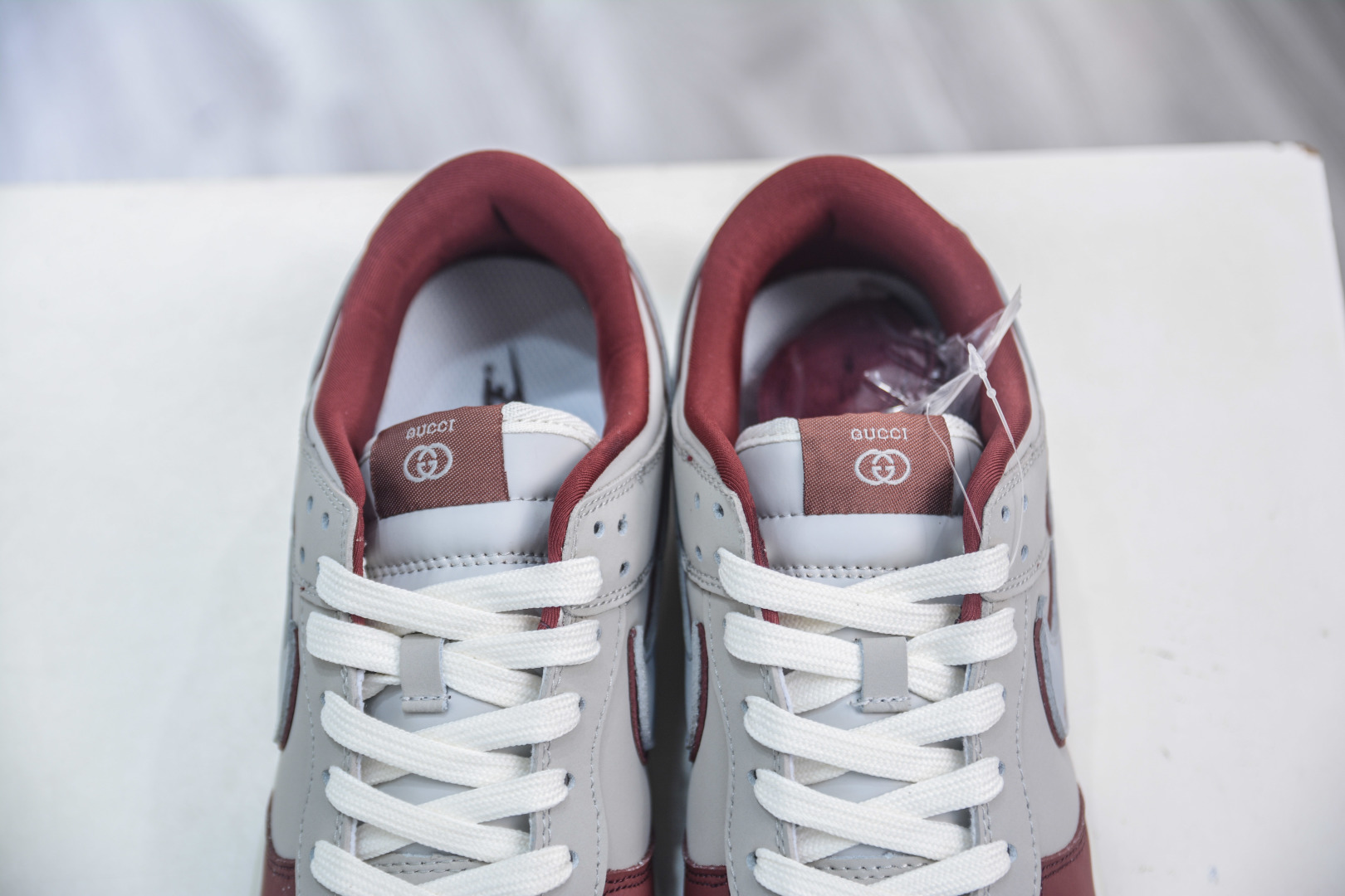 Nike SB Dunk Low x Gucci Collab - Grey Maroon Designer Sneakers 8 cmp i1752507185936 6651 0 7