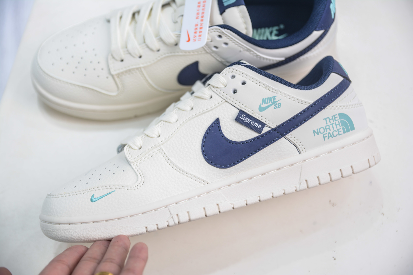Nike SB Dunk Low x The North Face x Supreme SUP北面联名-白深蓝绿 XD1588-224