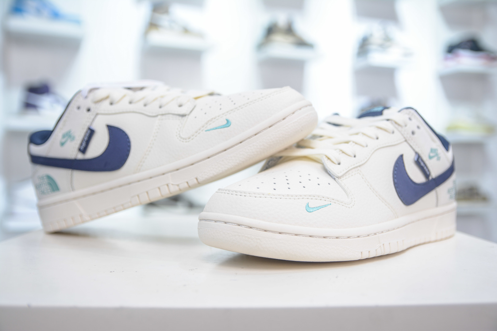 Nike SB Dunk Low x The North Face x Supreme SUP北面联名-白深蓝绿 XD1588-224