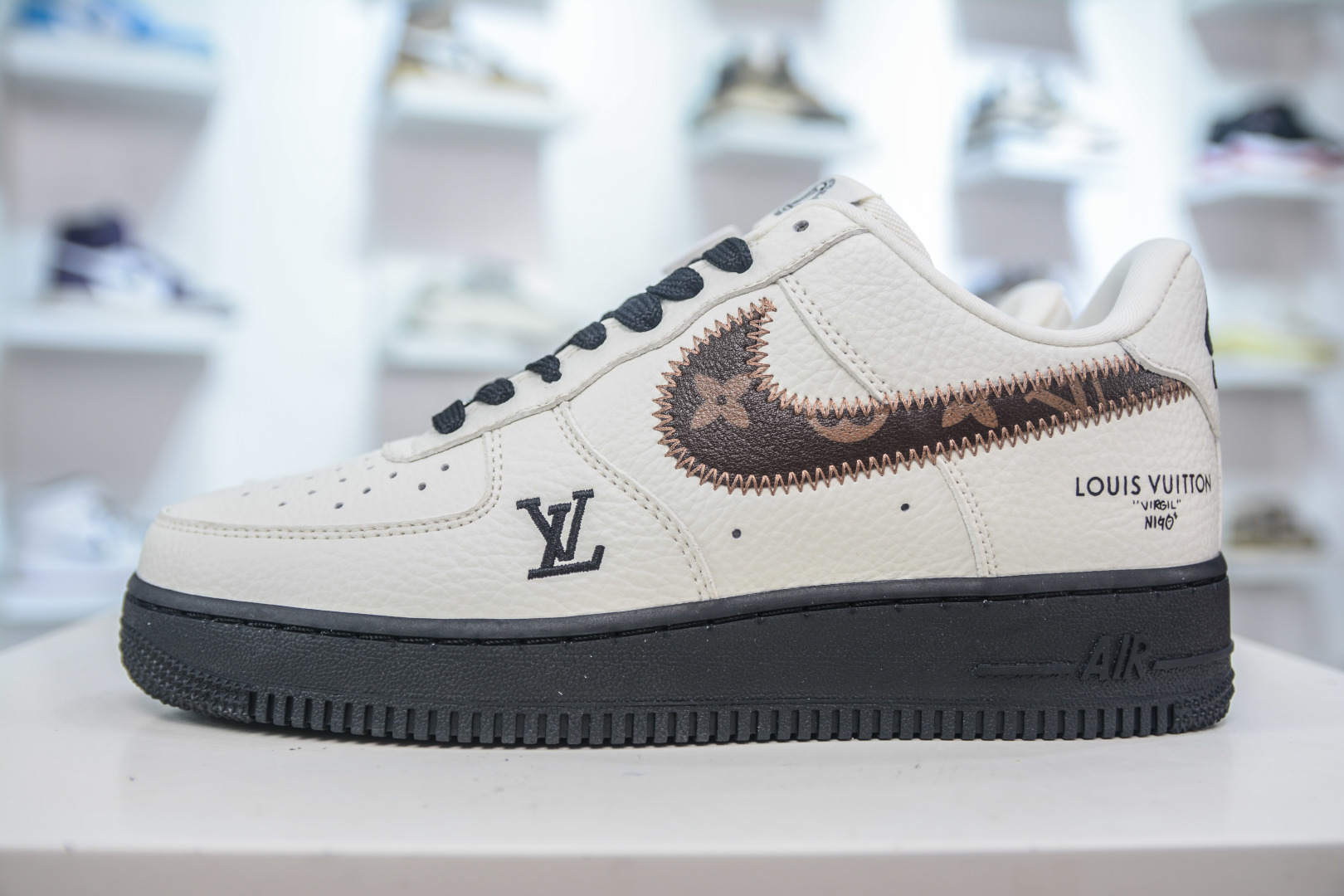 Louis Vuitton x Nike Air Force 1 Cream/Brown Low-Top Sneakers 1 cmp i1752850157941 3375 0 0