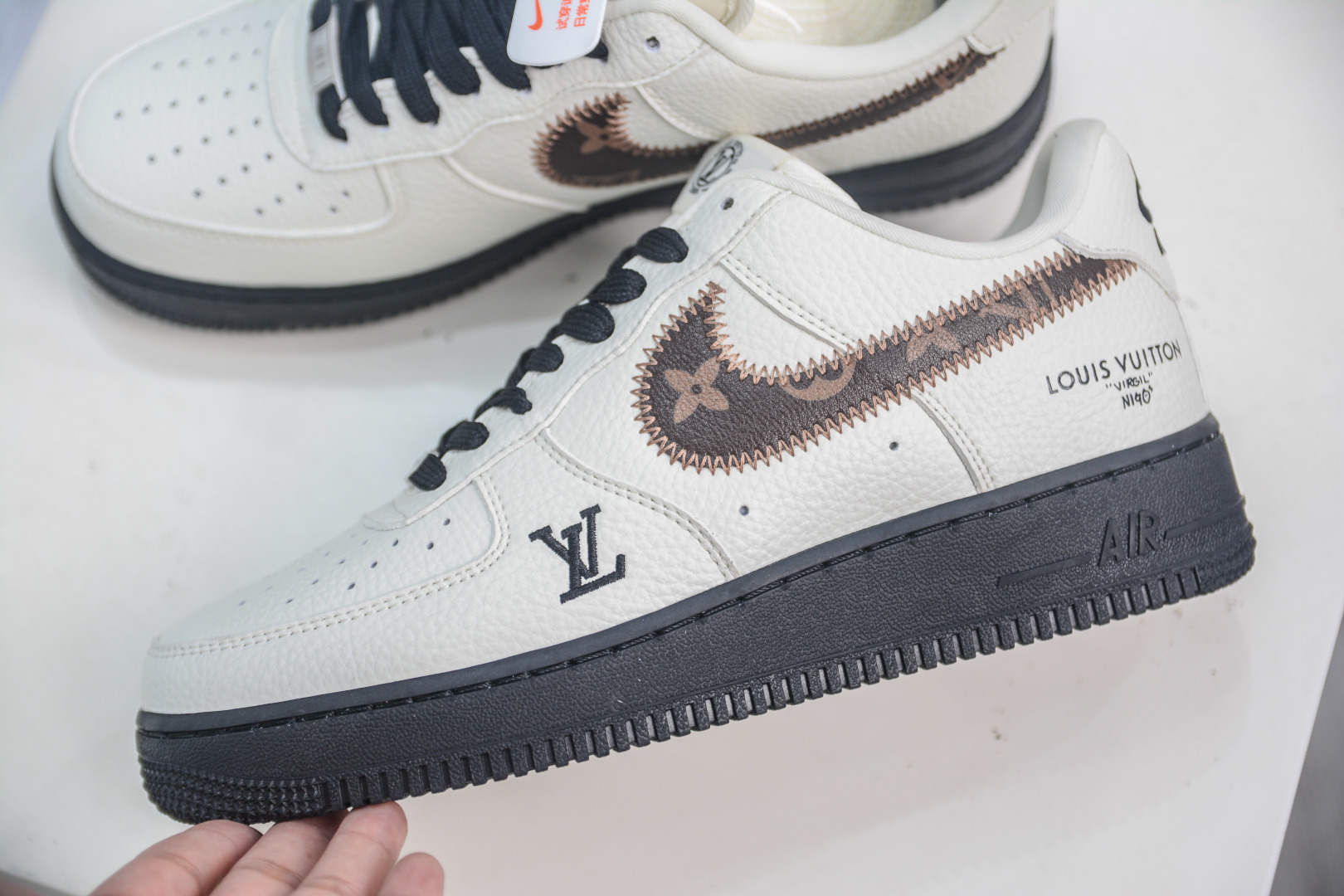 Louis Vuitton x Nike Air Force 1 Cream/Brown Low-Top Sneakers 7 cmp i1752850160659 3429 0 6