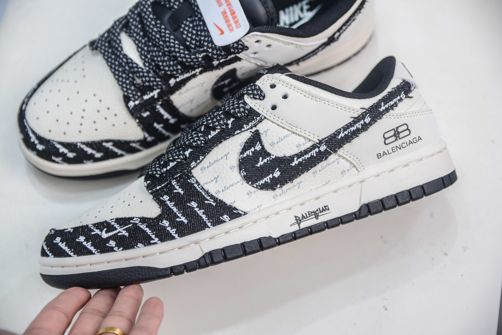 Nike SB Dunk Low x Balenciaga 巴黎世家联名-白黑牛仔布 XD1588-226
