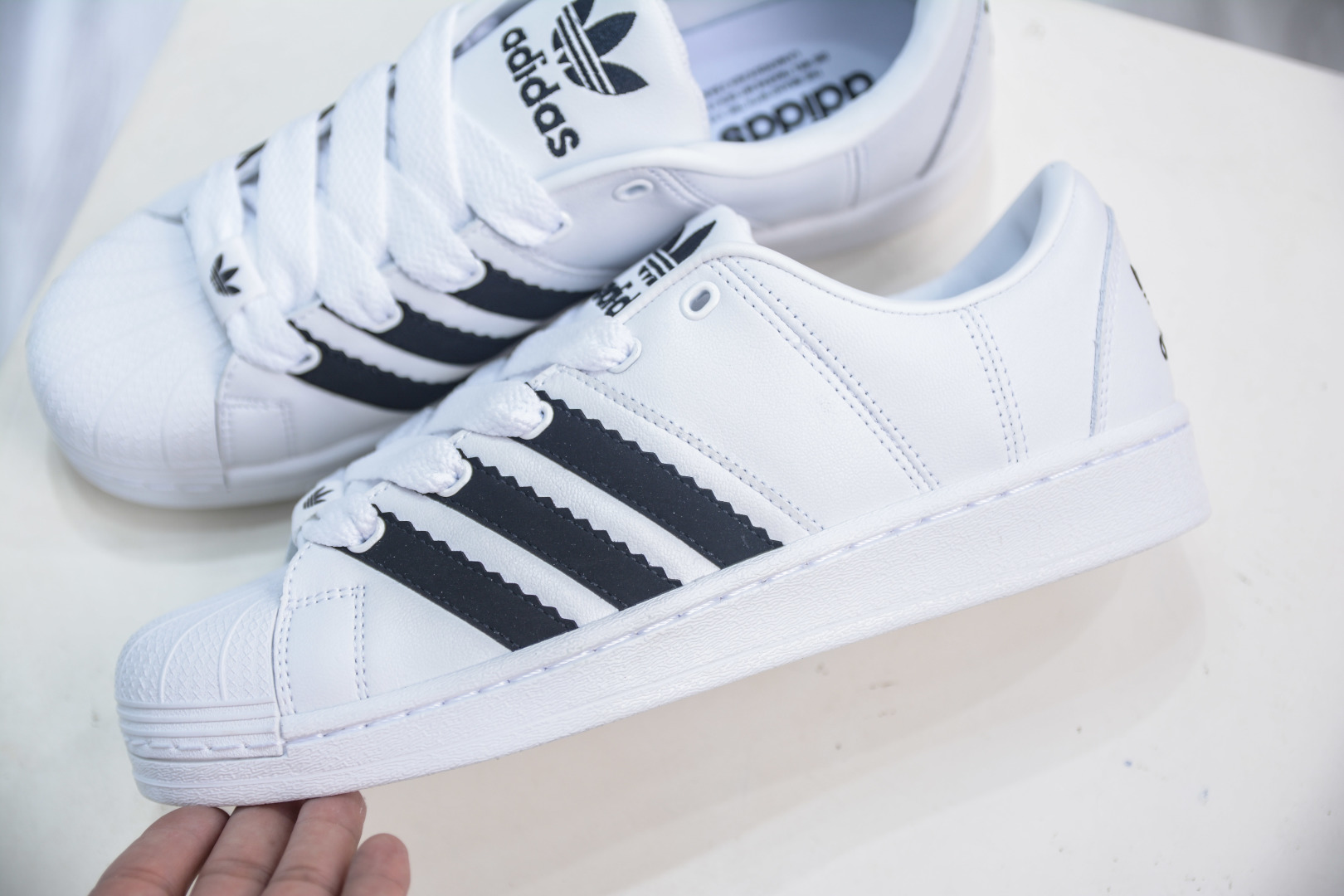 Adidas Originals Superstar Supermodified White Leather Sneakers Shoes ID2552 8 cmp i1753367263703 1062 0 6