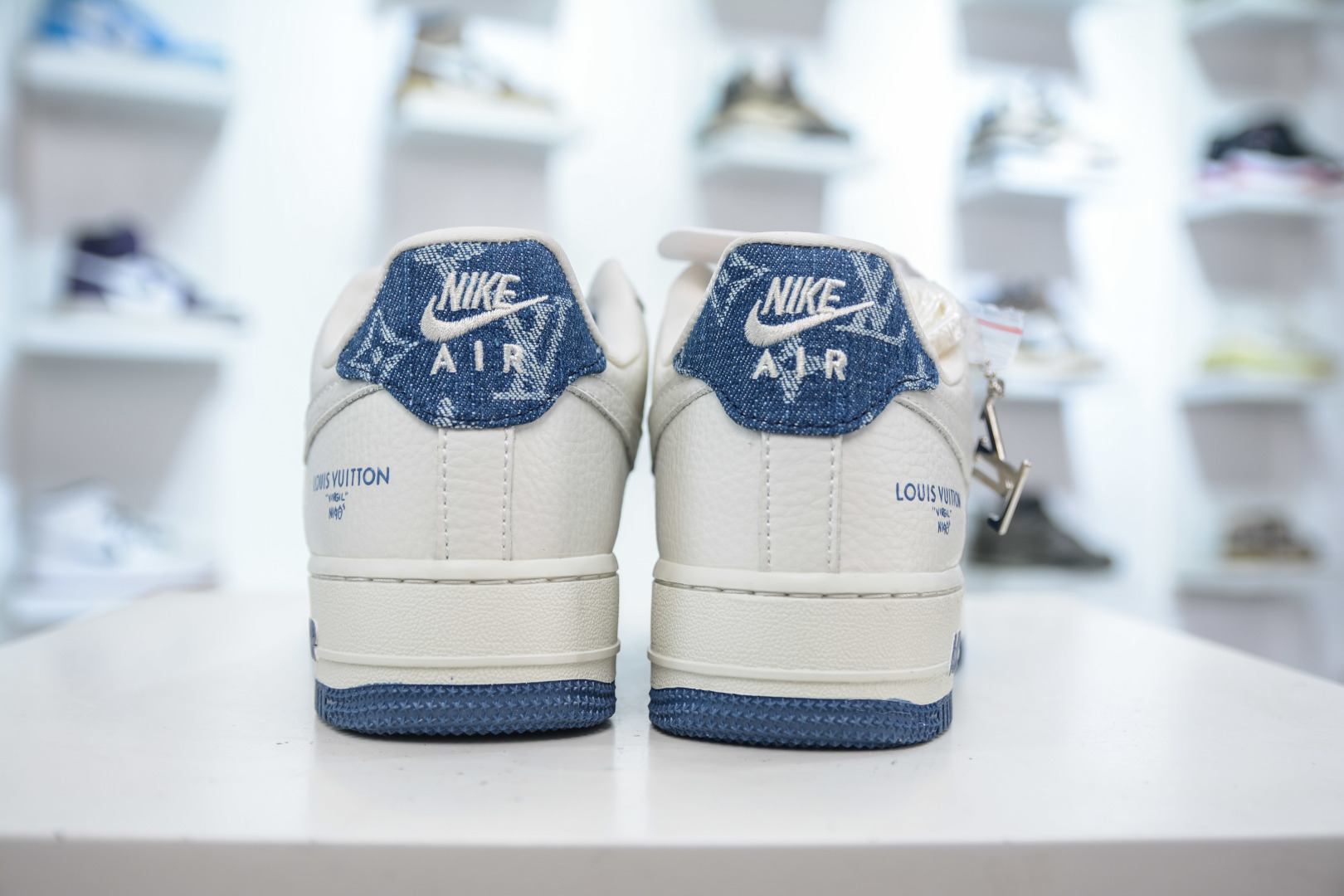 Louis Vuitton x Nike Air Force 1 White Blue Denim Sneakers Size 36-45 3 cmp i1753367602419 5102 0 1