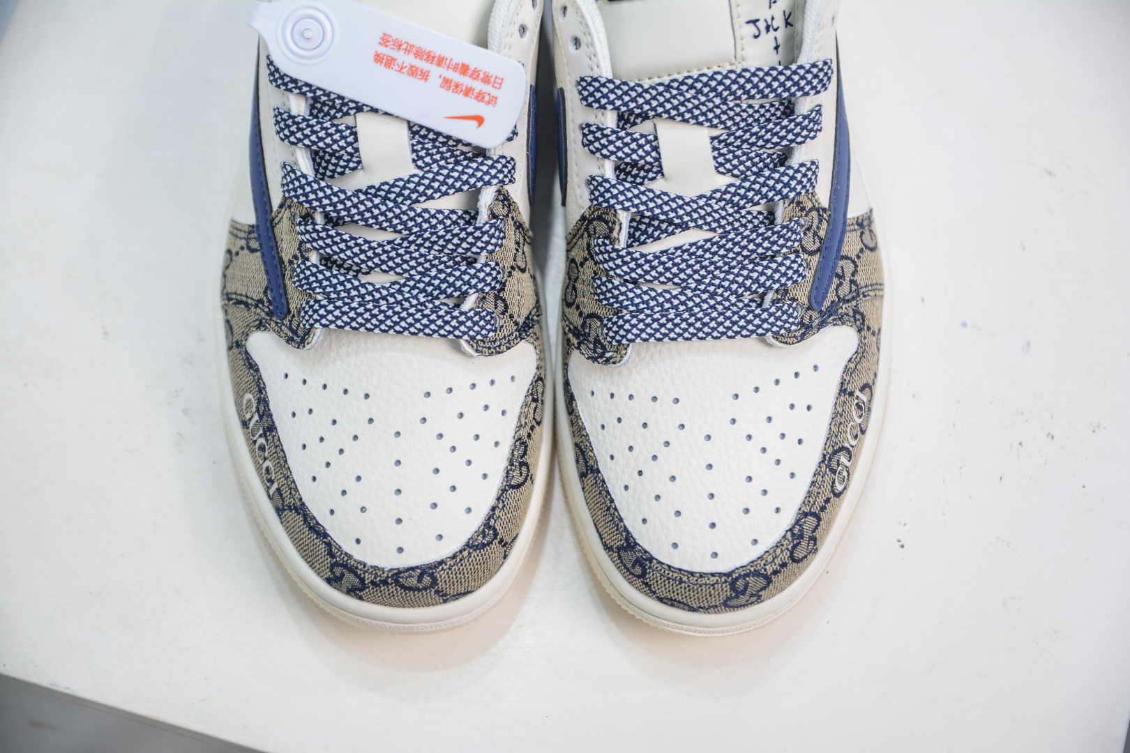 Travis Scott x Nike Air Jordan 1 Low Gucci Custom Shoes - White Blue Red 9 cmp i1753368136112 8449 0 8