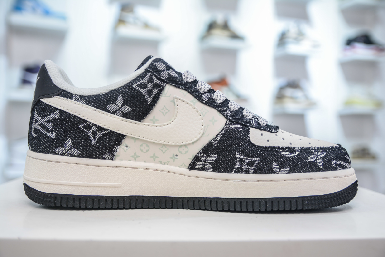 Nike Air Force 1 Low x Louis Vuitton Denim Sneakers - Black and White 3 cmp i1753456608357 6702 0 2