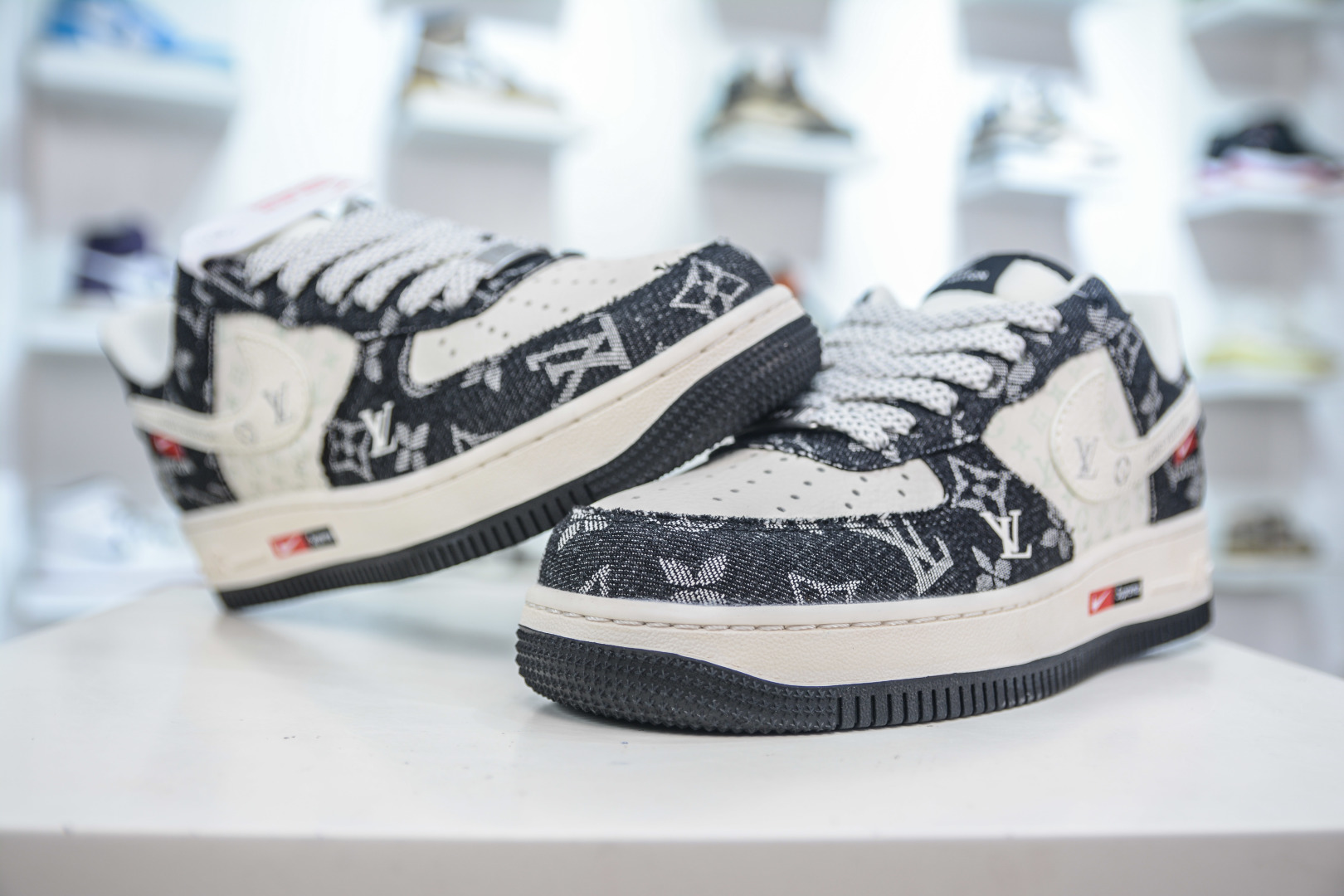 Nike Air Force 1 Low x Louis Vuitton Denim Sneakers - Black and White 4 cmp i1753456608393 1199 0 3