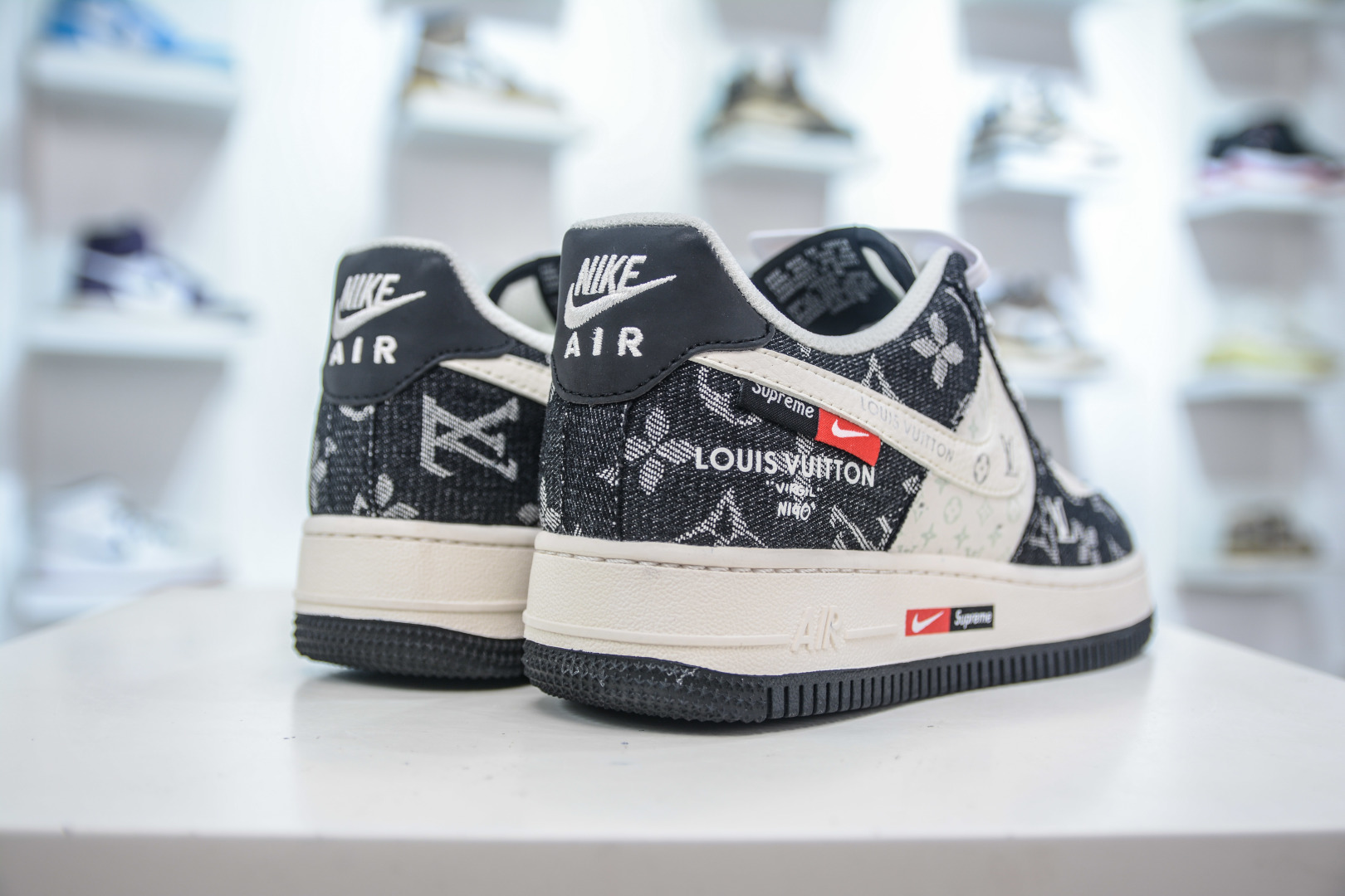 Nike Air Force 1 Low x Louis Vuitton Denim Sneakers - Black and White 6 cmp i1753456609312 3468 0 5