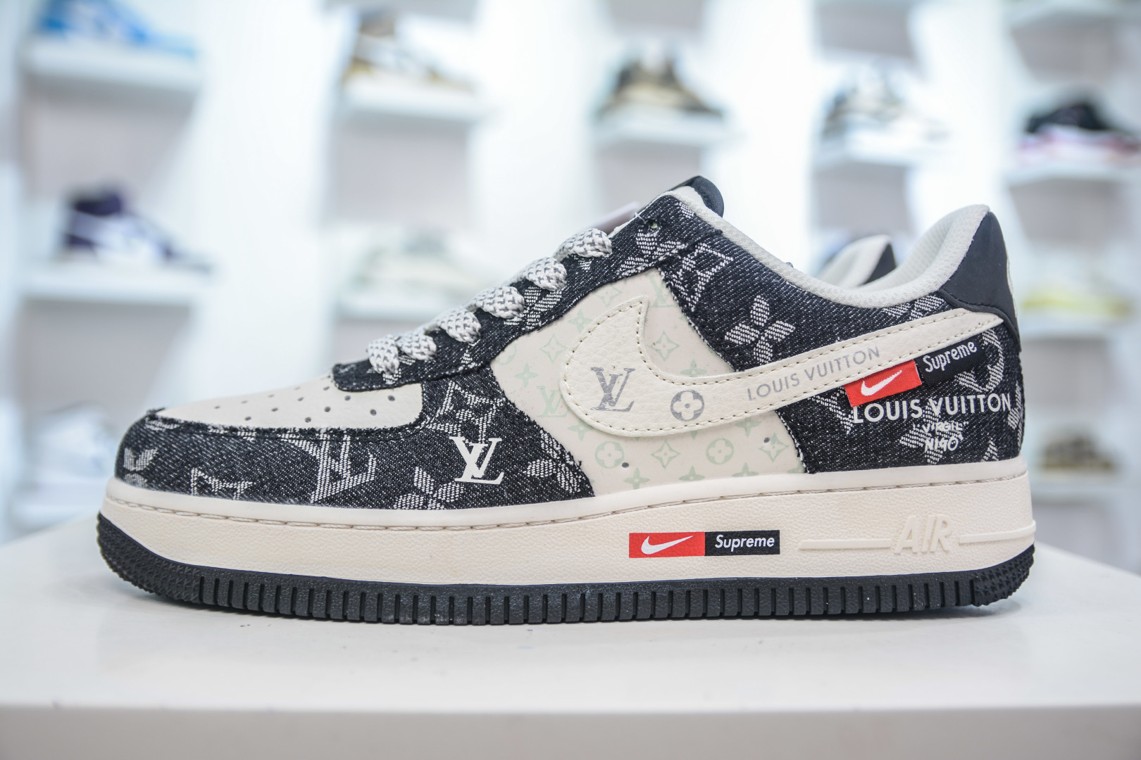 Nike Air Force 1 Low x Louis Vuitton Denim Sneakers - Black and White 1 cmp i1753456609328 6771 0 0