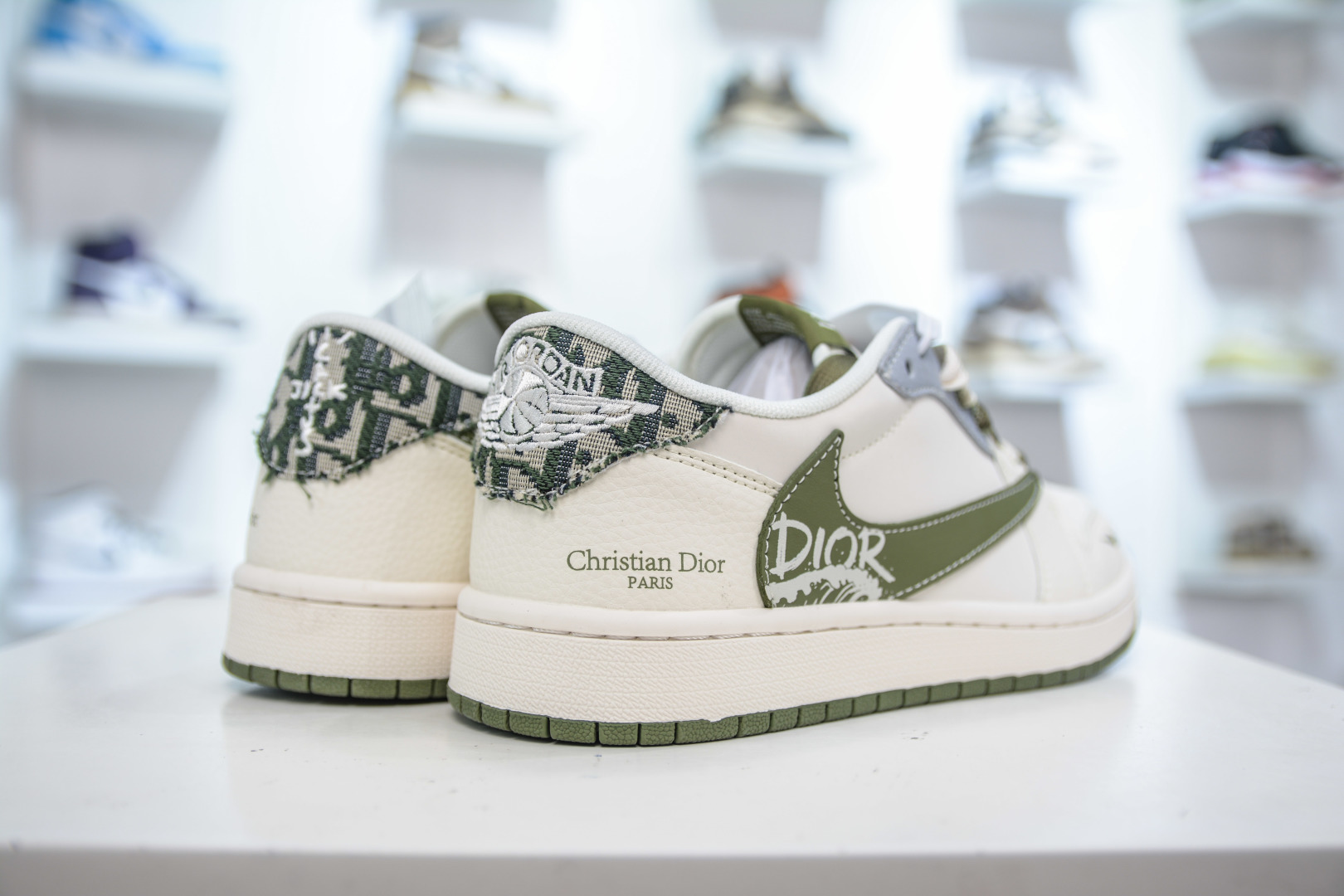 TS x Air Jordan 1 Low x Dior - Grey Green Low-Top Sneakers 6 cmp i1753627460082 7643 0 5