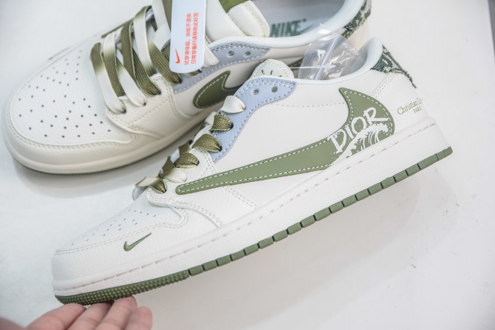 TS x Air Jordan 1 Low x Dior - Grey Green Low-Top Sneakers 7 cmp i1753627460083 4545 0 6