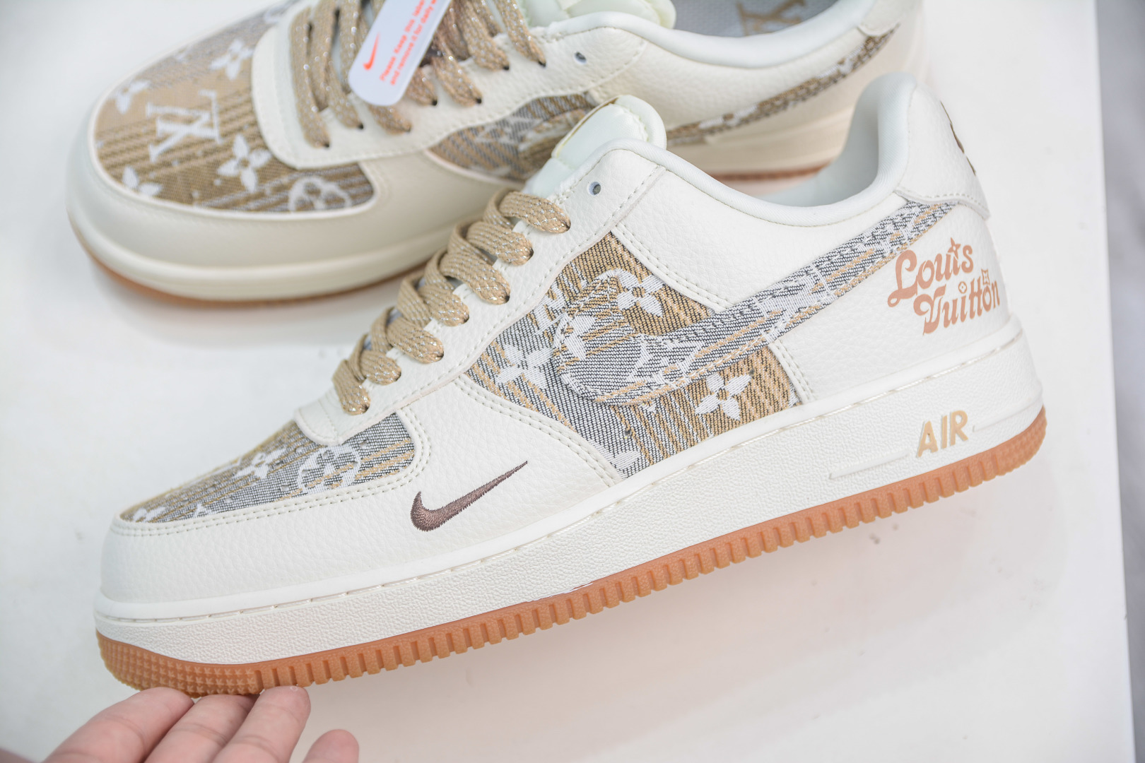 Nike Air Force 1 Low 07 x Louis VuittLV联名-米白黄牛仔印花 DK0798-002