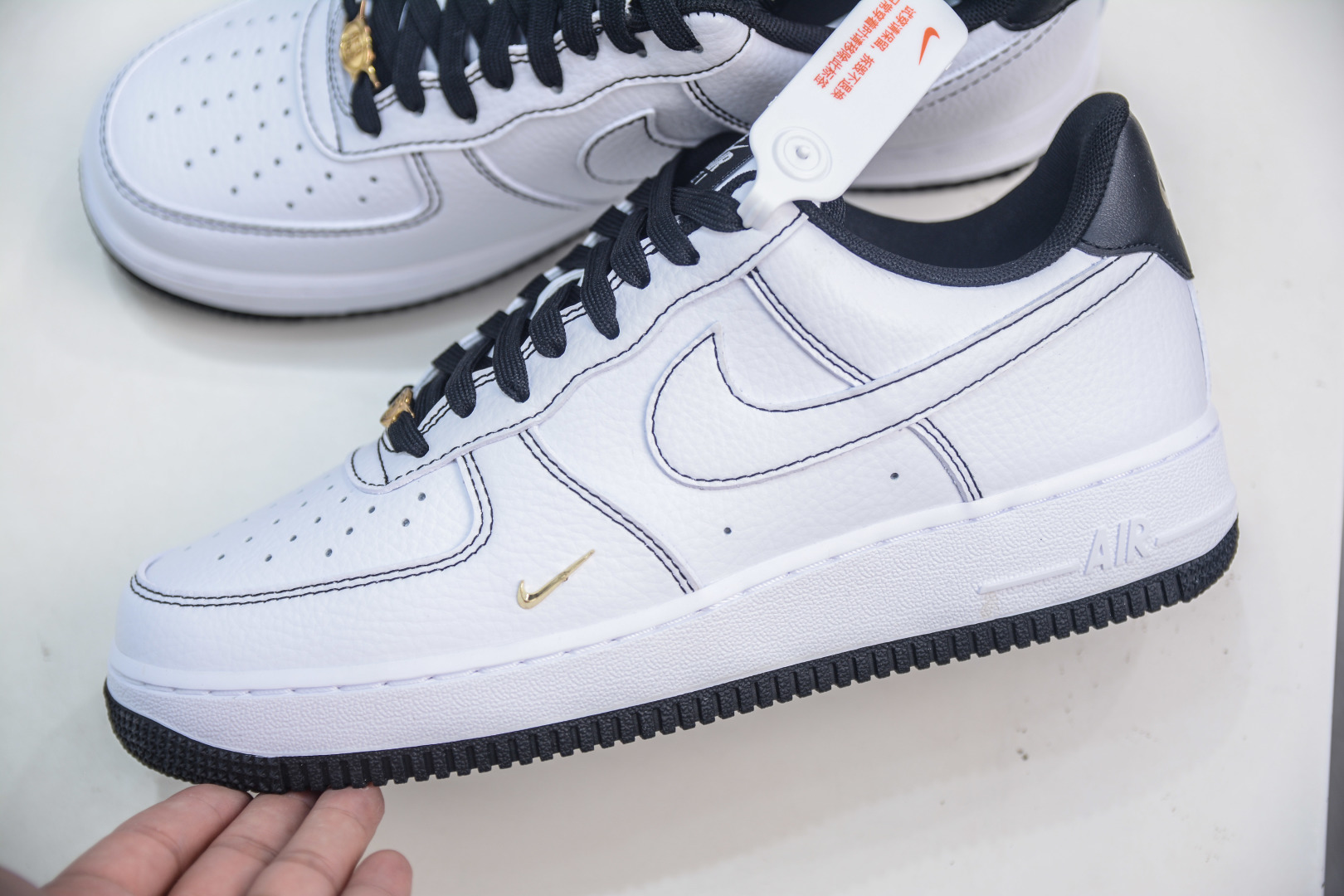 Nike Air Force 1 Low '07 White Black Stitching Gold Swoosh - Premium Quality 7 cmp i1753629723643 4541 0 6