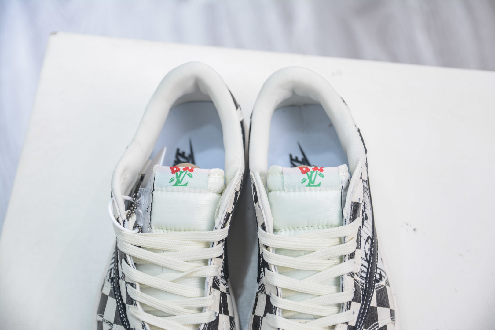 Air Jordan 1 Low x Louis Vuitton Black and White Custom Sneakers 9 cmp i1753790841355 4782 0 7